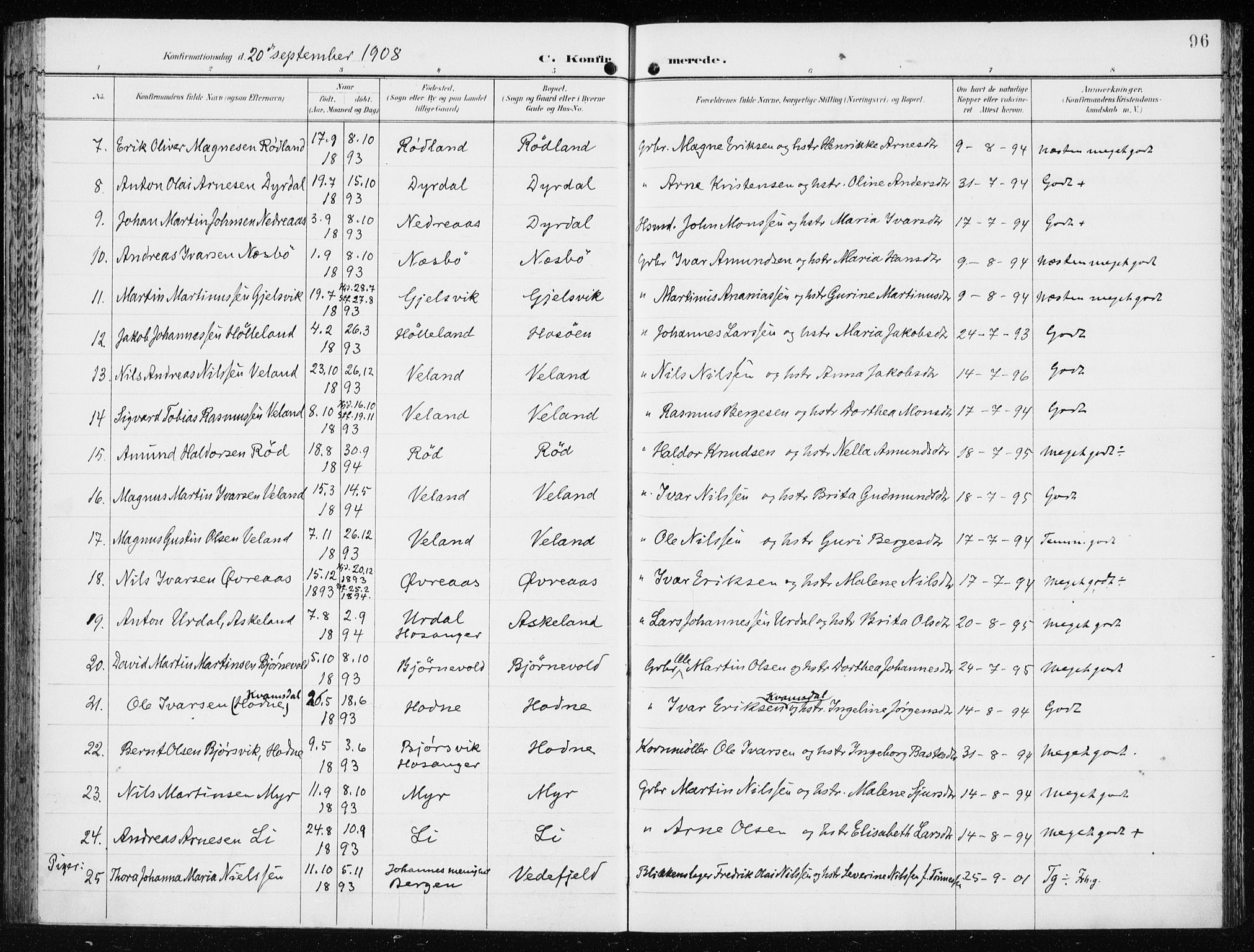 Lindås Sokneprestembete, AV/SAB-A-76701/H/Haa/Haaf/L0002: Parish register (official) no. F  2, 1897-1909, p. 96