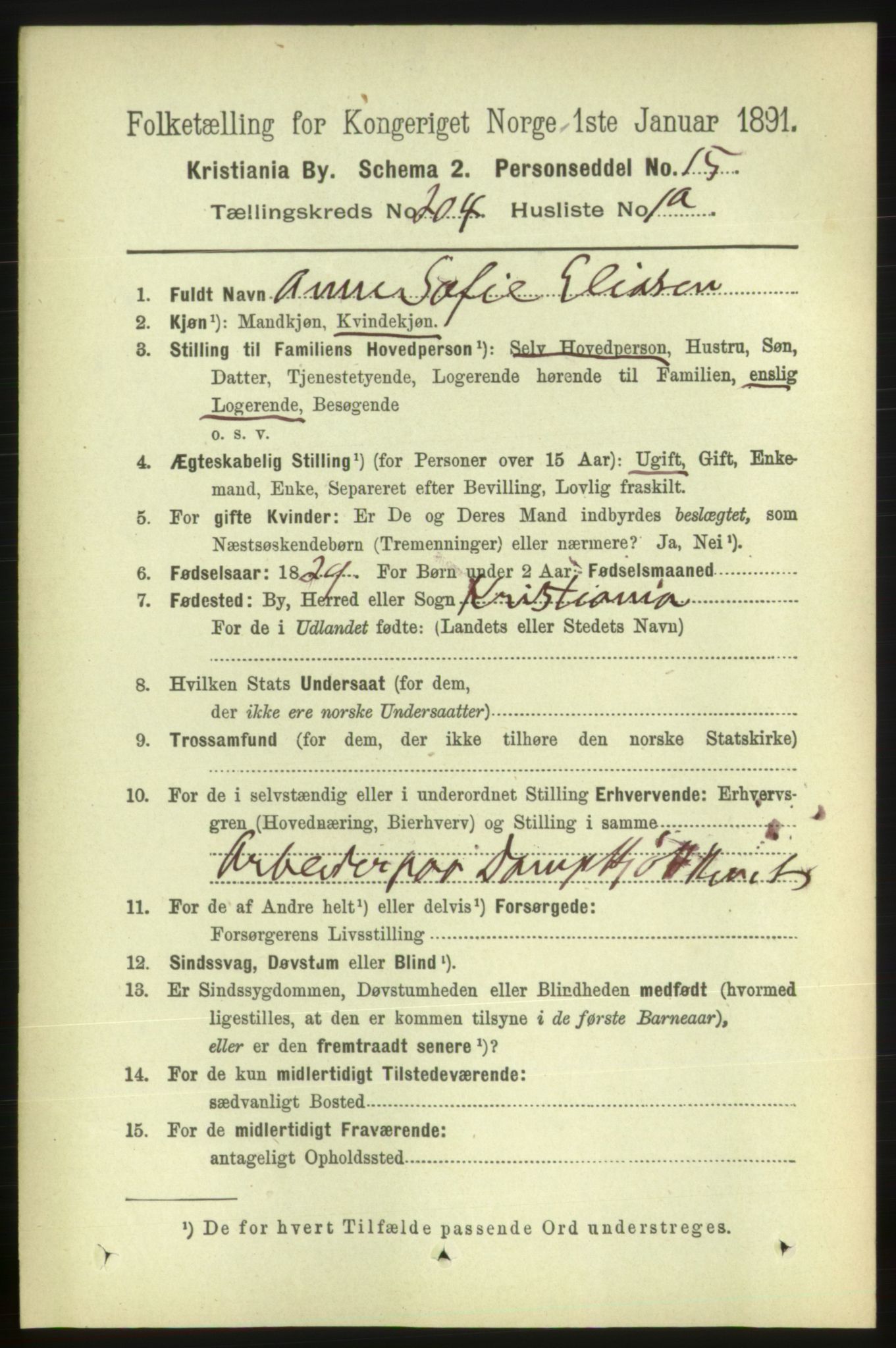 RA, 1891 census for 0301 Kristiania, 1891, p. 122920