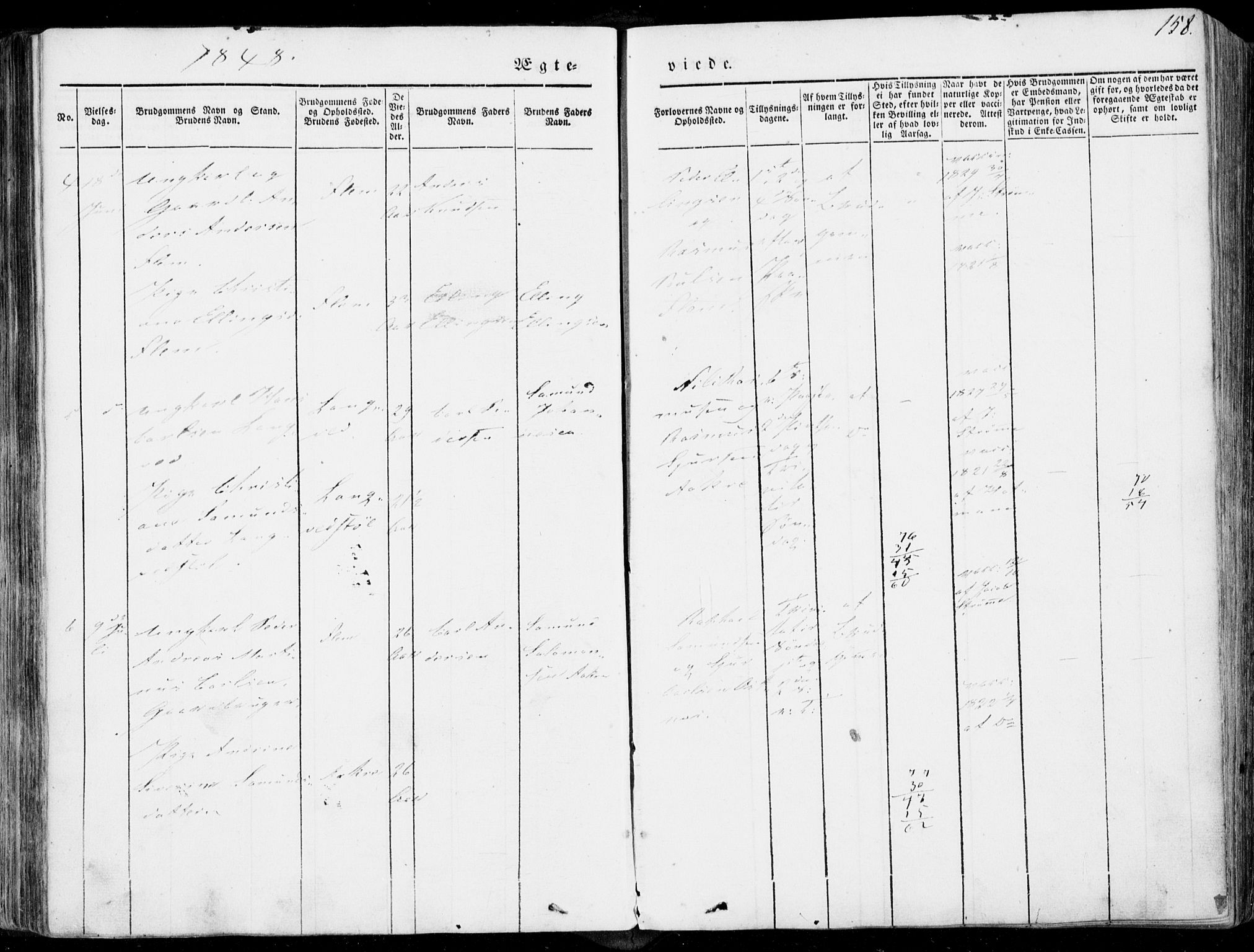 Ministerialprotokoller, klokkerbøker og fødselsregistre - Møre og Romsdal, SAT/A-1454/536/L0497: Parish register (official) no. 536A06, 1845-1865, p. 158