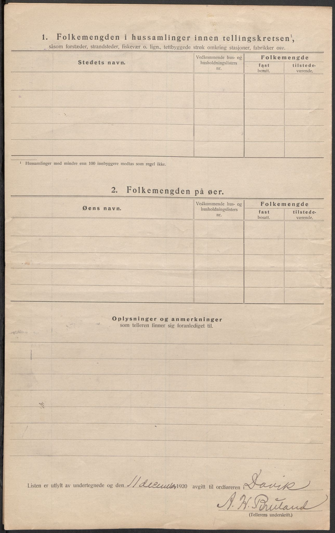 SAB, 1920 census for Davik, 1920, p. 10