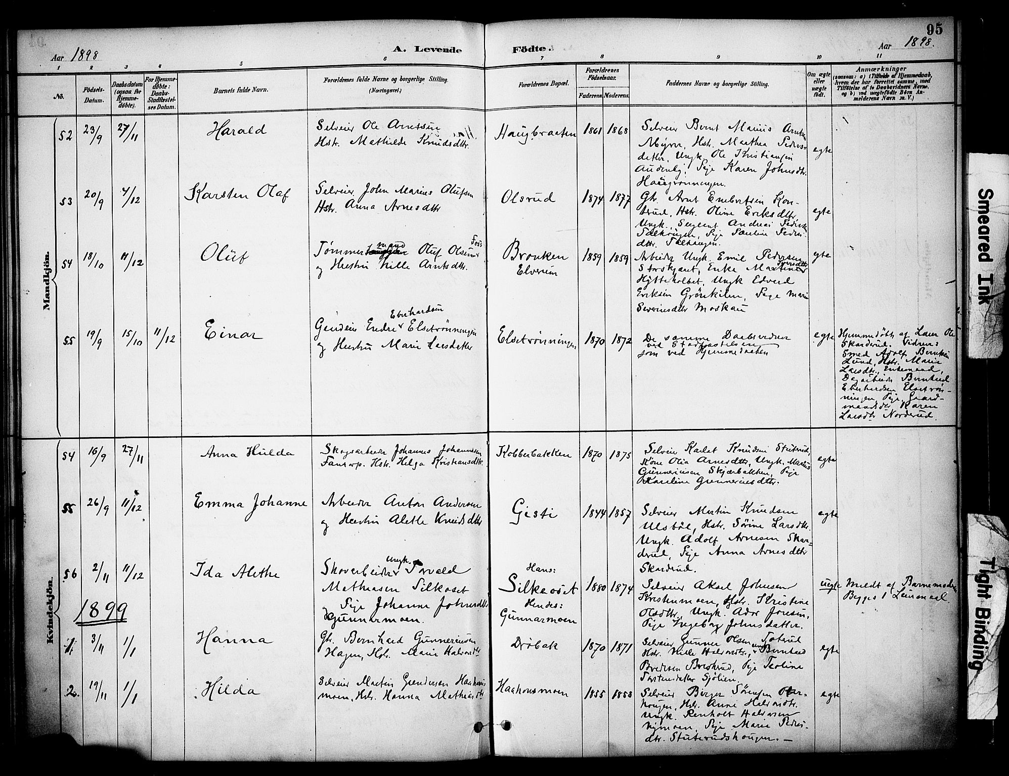 Våler prestekontor, Hedmark, SAH/PREST-040/H/Ha/Haa/L0005: Parish register (official) no. 5, 1887-1905, p. 95