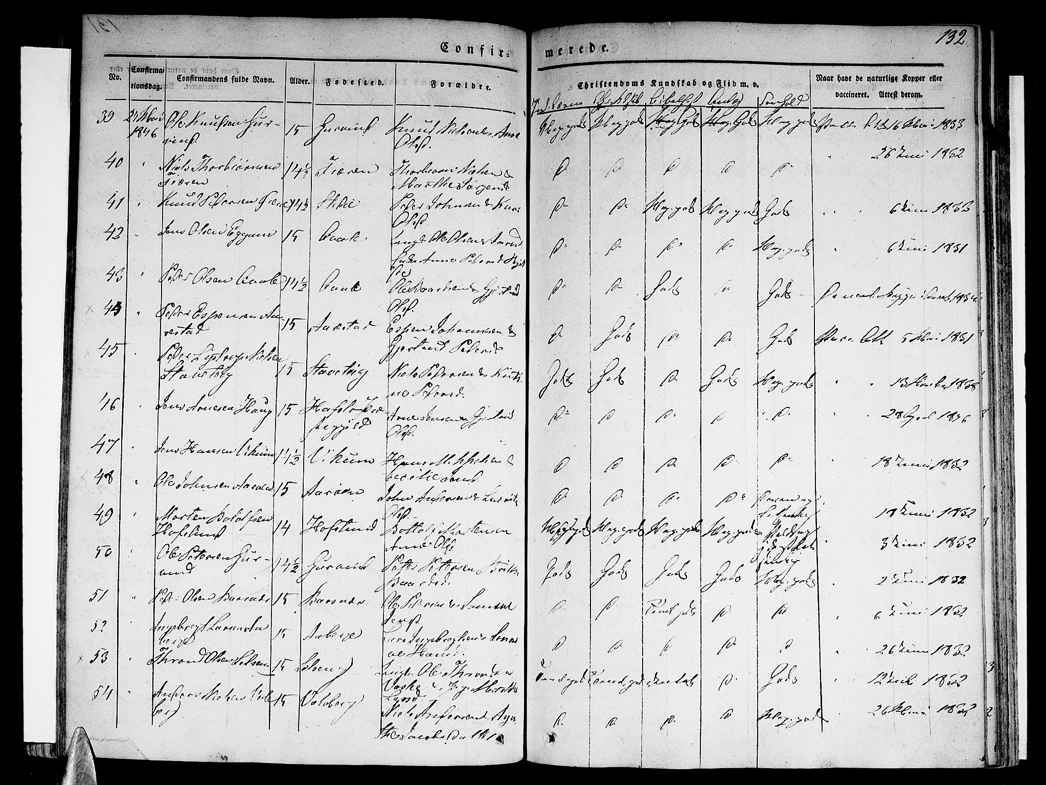 Sogndal sokneprestembete, AV/SAB-A-81301/H/Haa/Haaa/L0011: Parish register (official) no. A 11, 1839-1847, p. 132