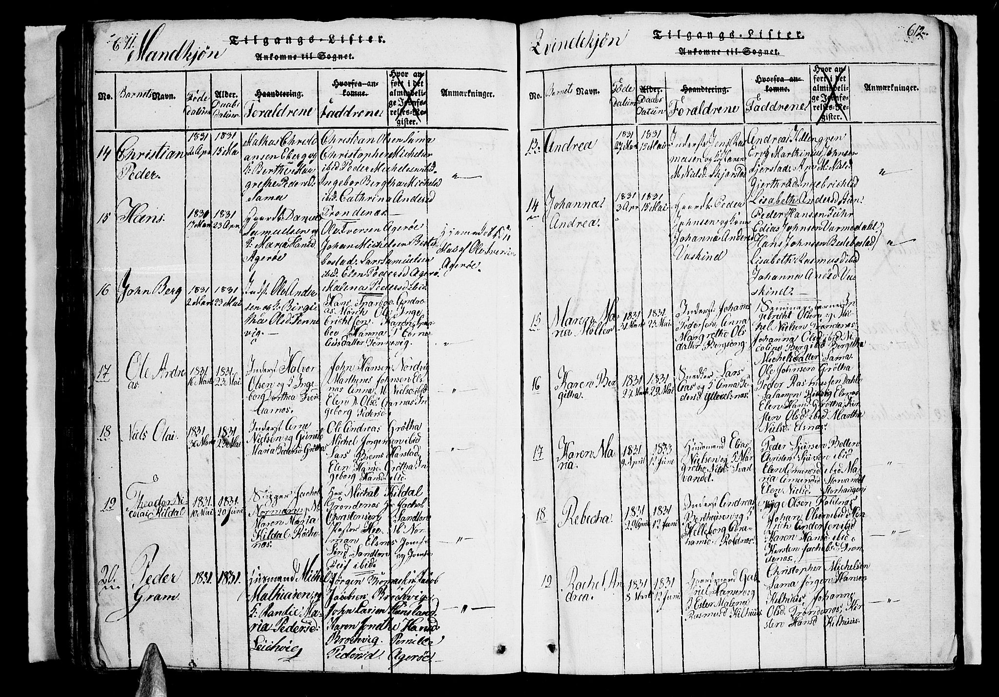 Trondenes sokneprestkontor, AV/SATØ-S-1319/H/Hb/L0003klokker: Parish register (copy) no. 3, 1820-1834, p. 611-612