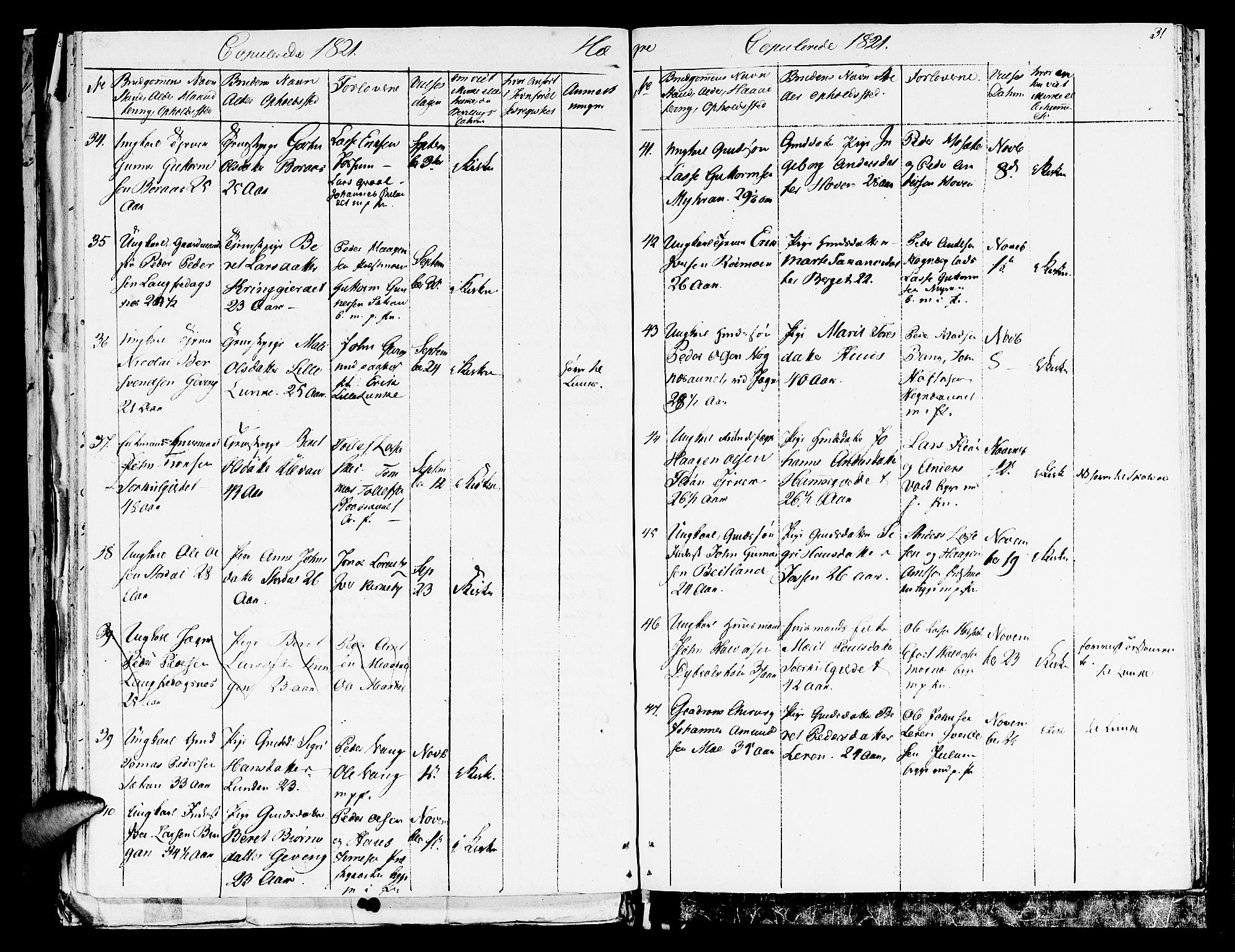 Ministerialprotokoller, klokkerbøker og fødselsregistre - Nord-Trøndelag, SAT/A-1458/709/L0065: Parish register (official) no. 709A09 /4, 1820-1821, p. 31