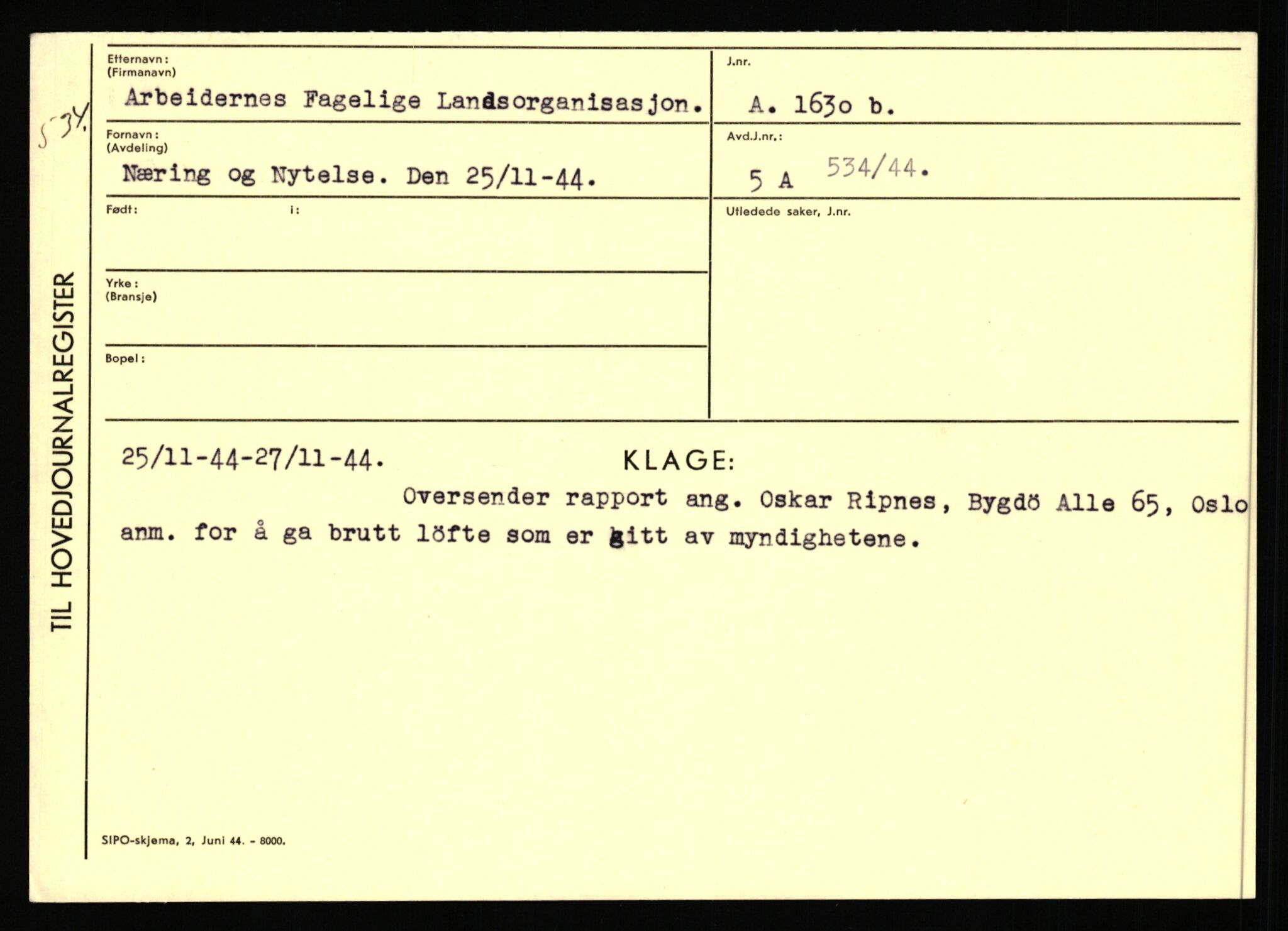 Statspolitiet - Hovedkontoret / Osloavdelingen, AV/RA-S-1329/C/Ca/L0001: Aabakken - Armann, 1943-1945, p. 4768