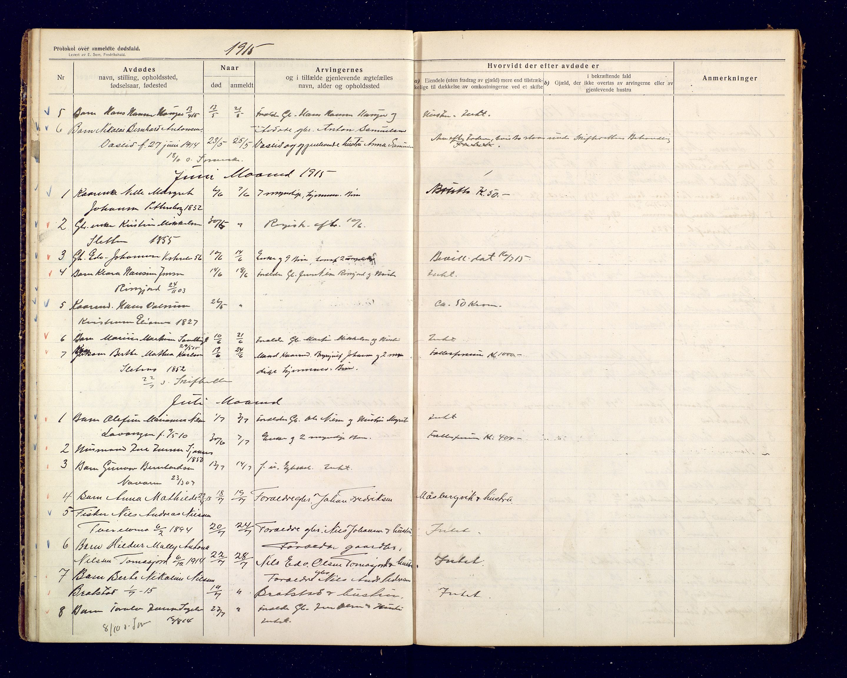 Lensmannen i Balsfjord, AV/SATØ-S-0085/Gh/Ghb/L0112: Dødsfallsprotokoller 1879-1973, 1914-1922