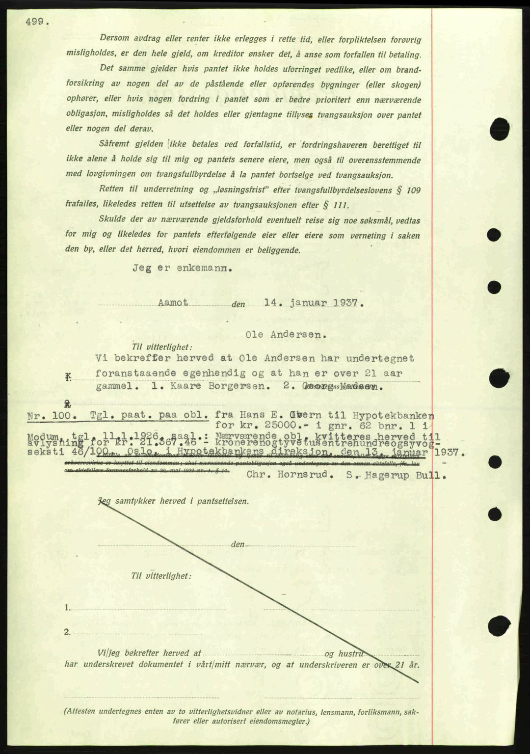 Eiker, Modum og Sigdal sorenskriveri, SAKO/A-123/G/Ga/Gab/L0034: Mortgage book no. A4, 1936-1937, Diary no: : 99/1937