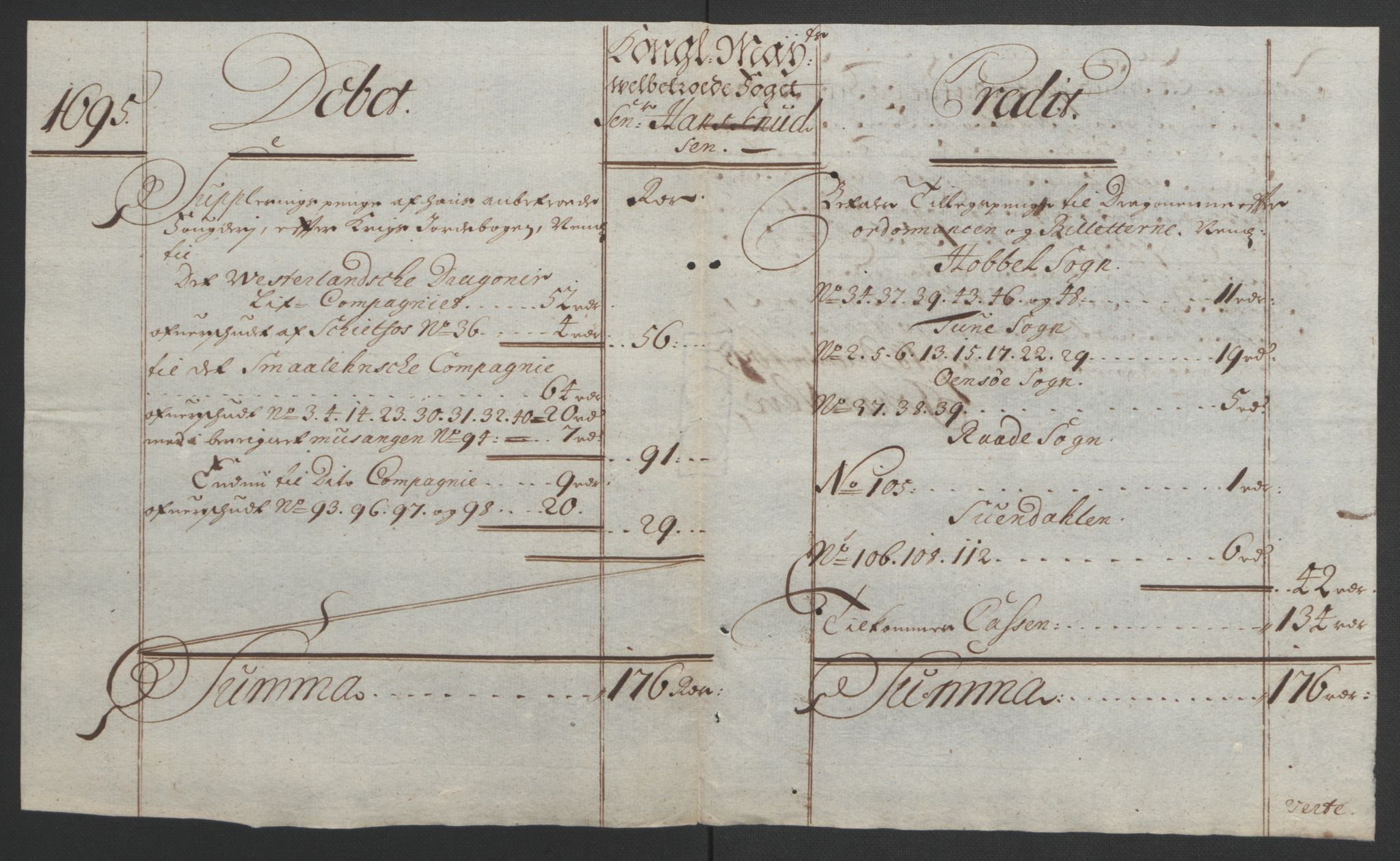 Rentekammeret inntil 1814, Reviderte regnskaper, Fogderegnskap, AV/RA-EA-4092/R04/L0122: Fogderegnskap Moss, Onsøy, Tune, Veme og Åbygge, 1695, p. 356