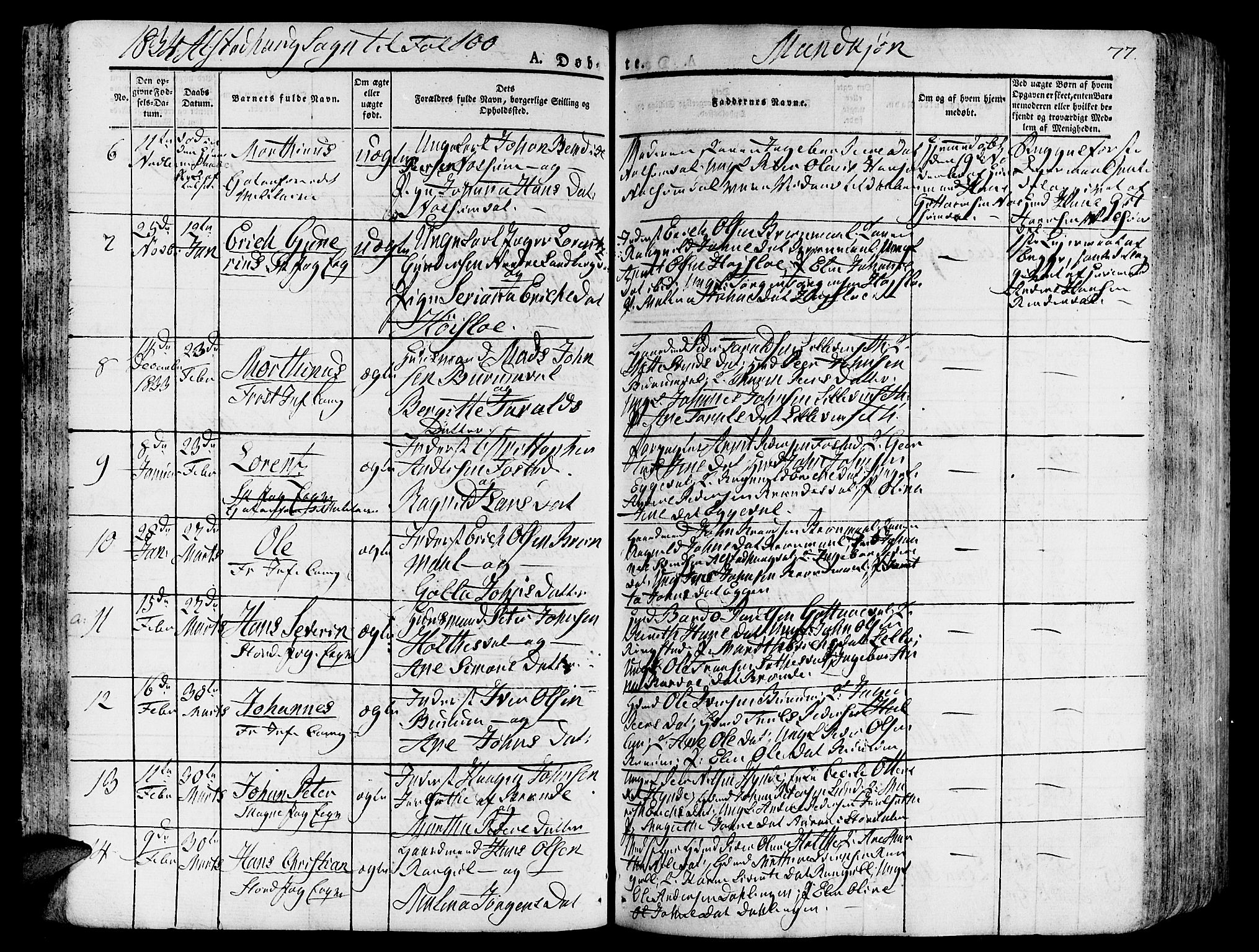 Ministerialprotokoller, klokkerbøker og fødselsregistre - Nord-Trøndelag, SAT/A-1458/717/L0152: Parish register (official) no. 717A05 /1, 1825-1836, p. 77