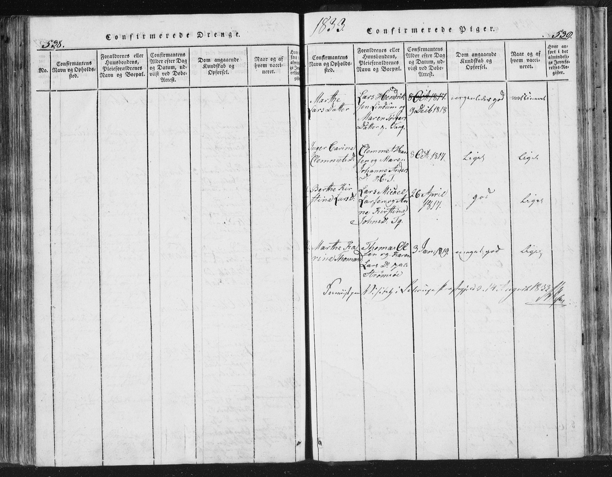 Strømsø kirkebøker, AV/SAKO-A-246/F/Fb/L0004: Parish register (official) no. II 4, 1814-1843, p. 538-539