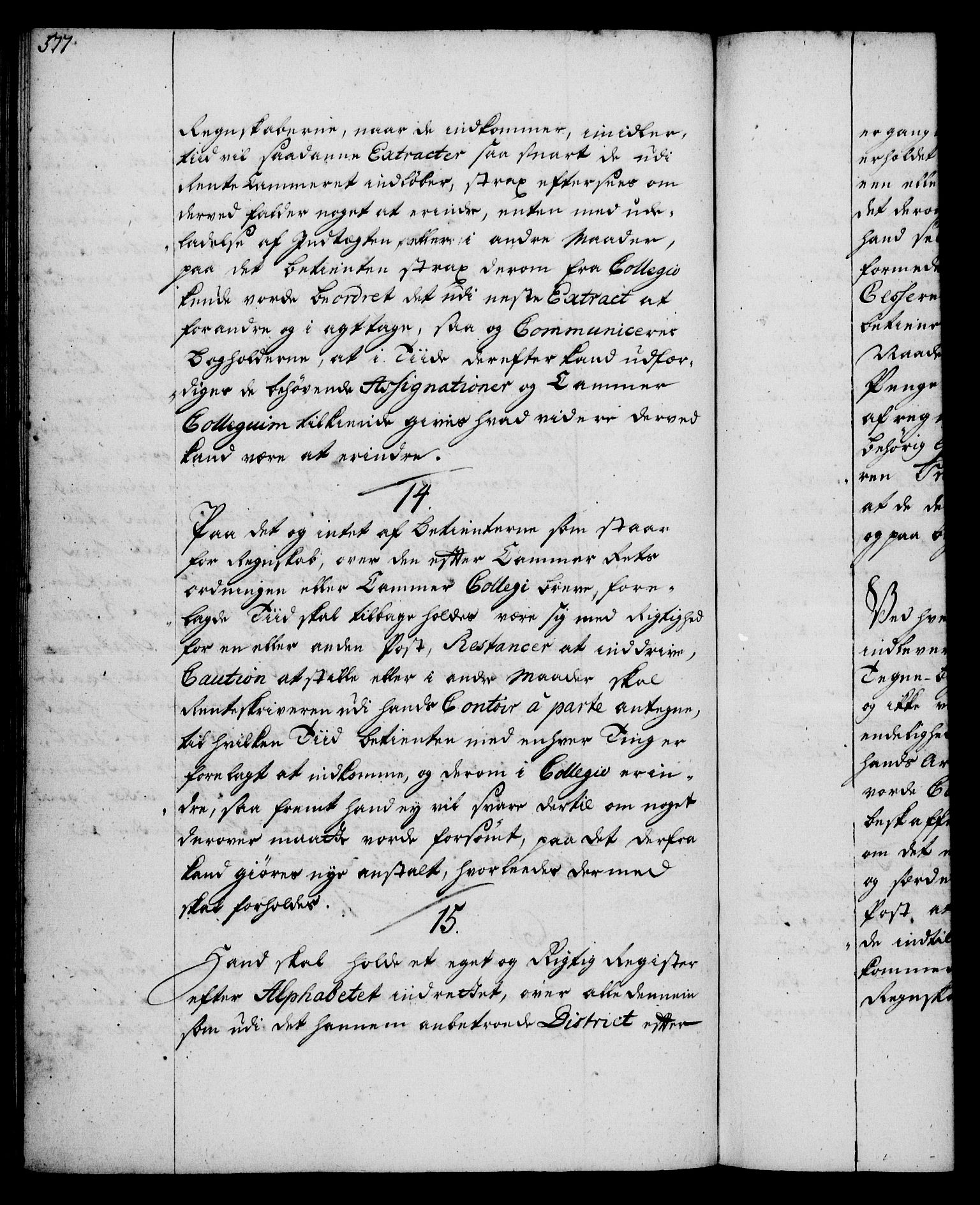 Rentekammeret, Kammerkanselliet, RA/EA-3111/G/Gg/Ggi/L0002: Norsk instruksjonsprotokoll med register (merket RK 53.35), 1729-1751, p. 577