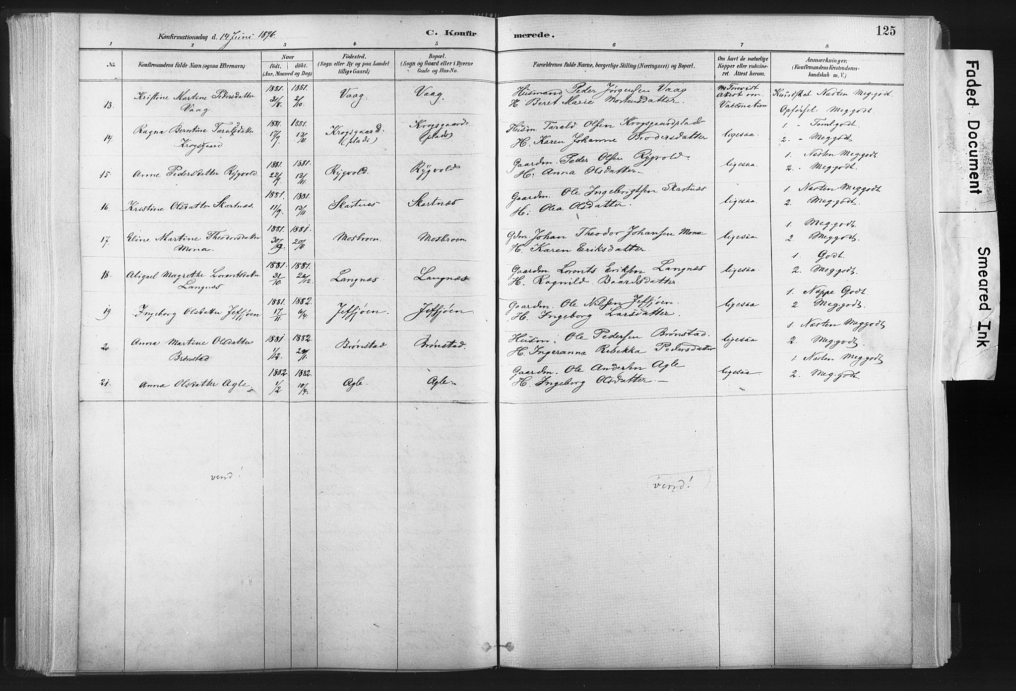 Ministerialprotokoller, klokkerbøker og fødselsregistre - Nord-Trøndelag, AV/SAT-A-1458/749/L0474: Parish register (official) no. 749A08, 1887-1903, p. 125