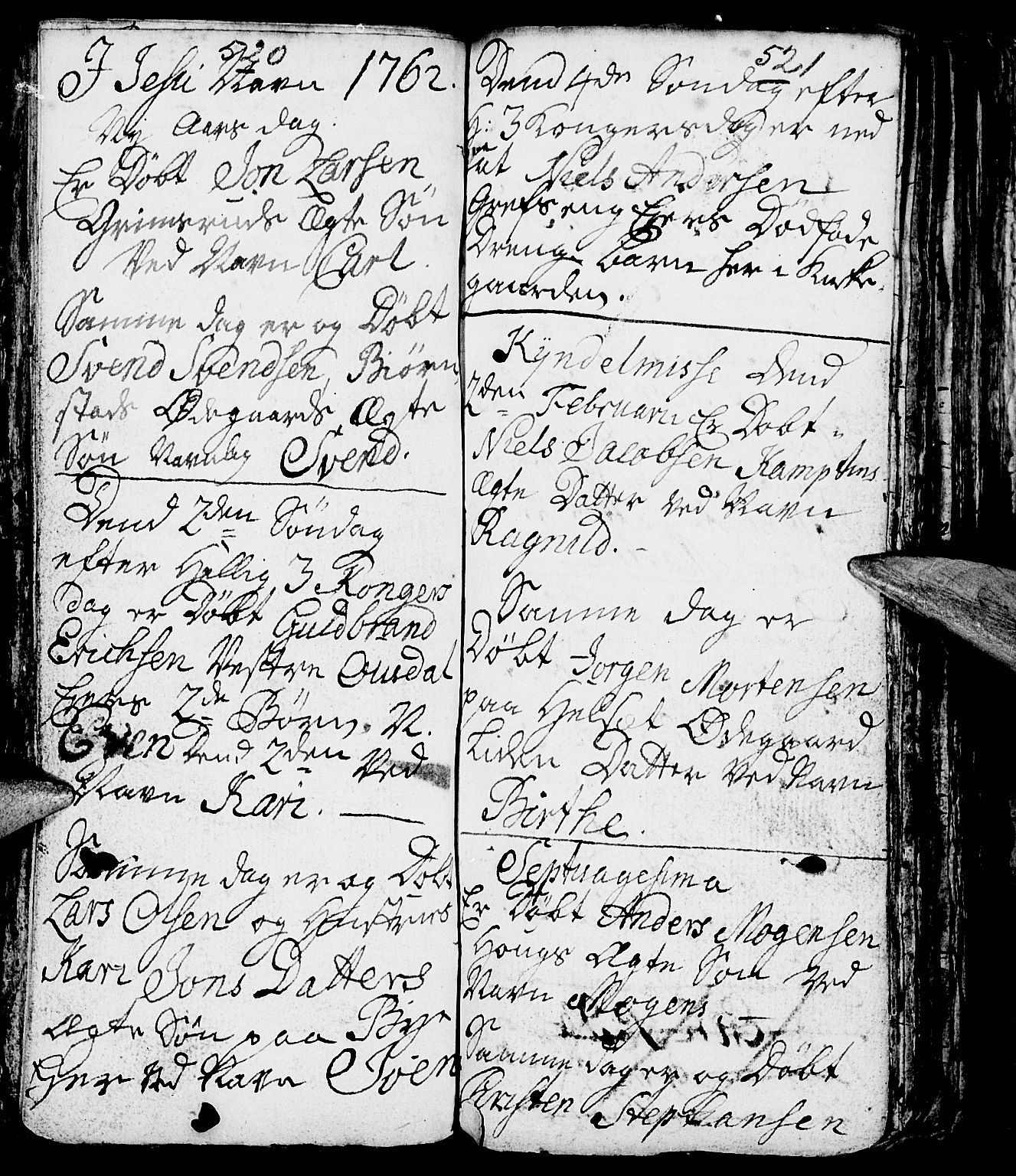 Nes prestekontor, Hedmark, AV/SAH-PREST-020/L/La/L0001: Parish register (copy) no. 1, 1663-1784, p. 520-521