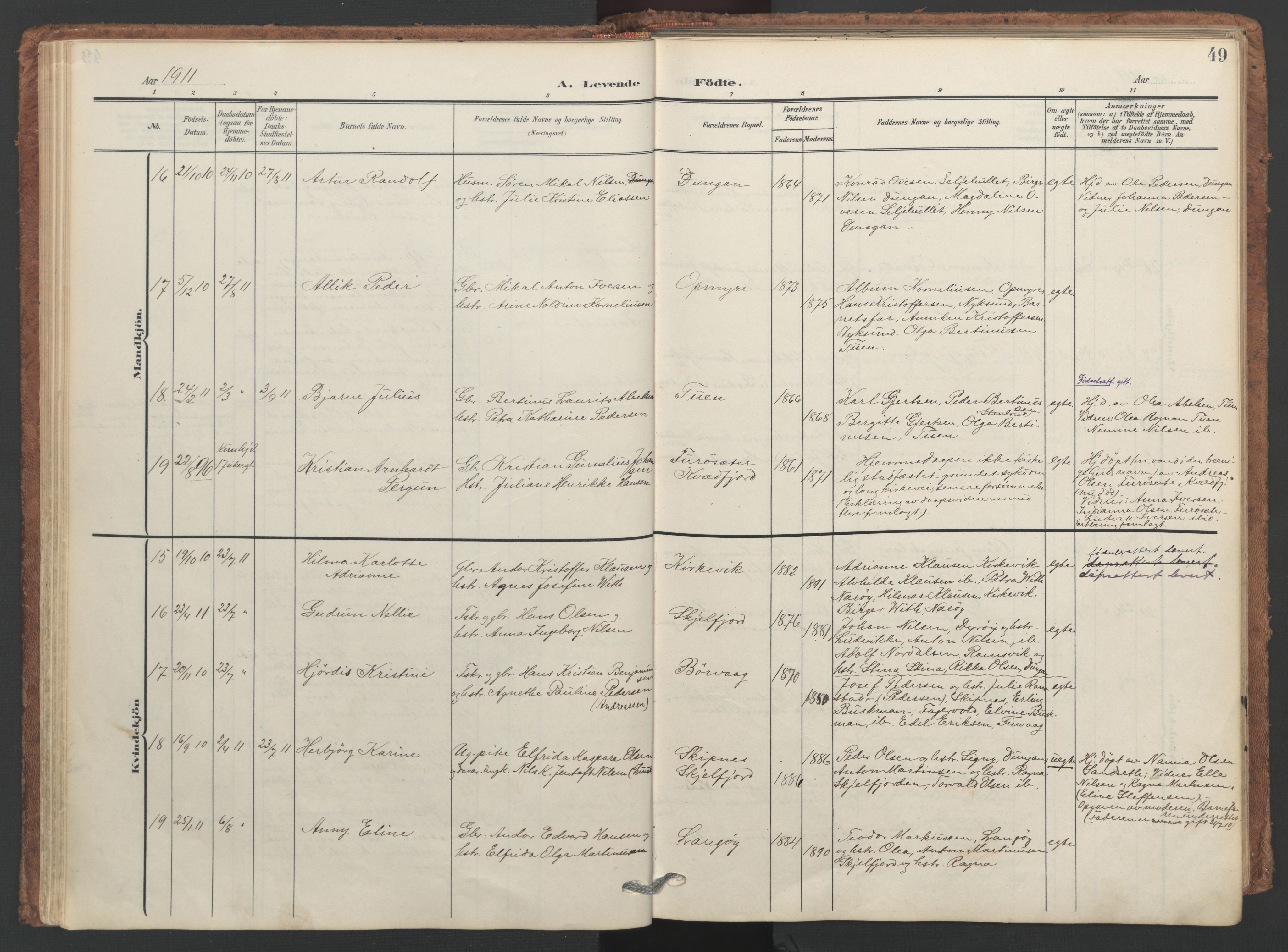 Ministerialprotokoller, klokkerbøker og fødselsregistre - Nordland, AV/SAT-A-1459/893/L1339: Parish register (official) no. 893A11, 1904-1914, p. 49