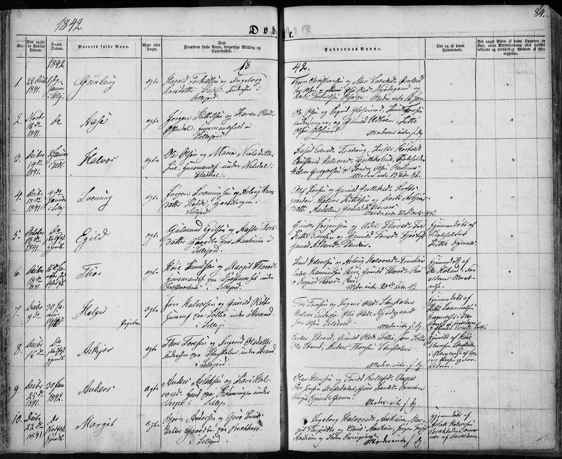 Seljord kirkebøker, AV/SAKO-A-20/F/Fa/L0011: Parish register (official) no. I 11, 1831-1849, p. 84