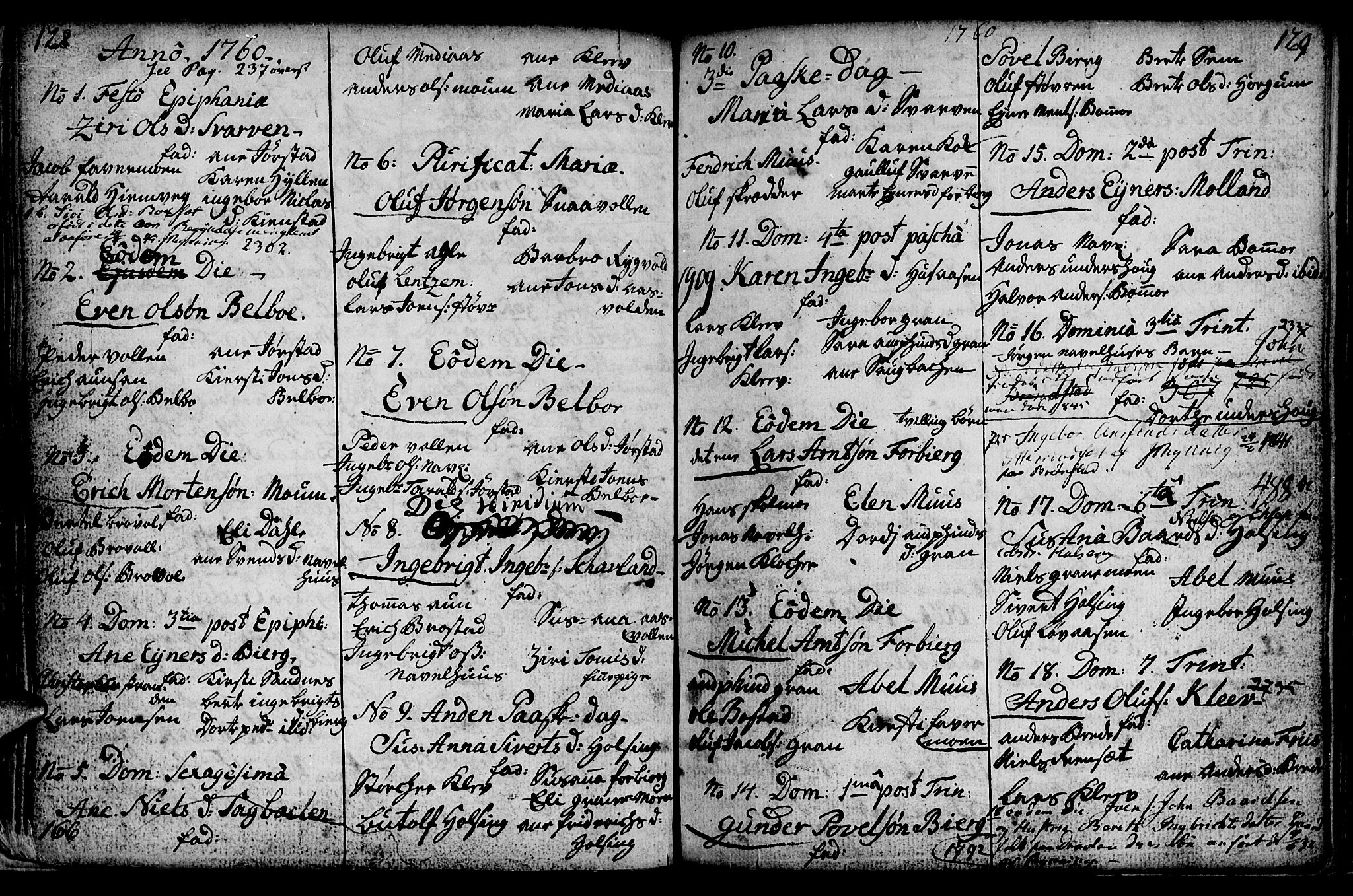 Ministerialprotokoller, klokkerbøker og fødselsregistre - Nord-Trøndelag, SAT/A-1458/749/L0467: Parish register (official) no. 749A01, 1733-1787, p. 128-129