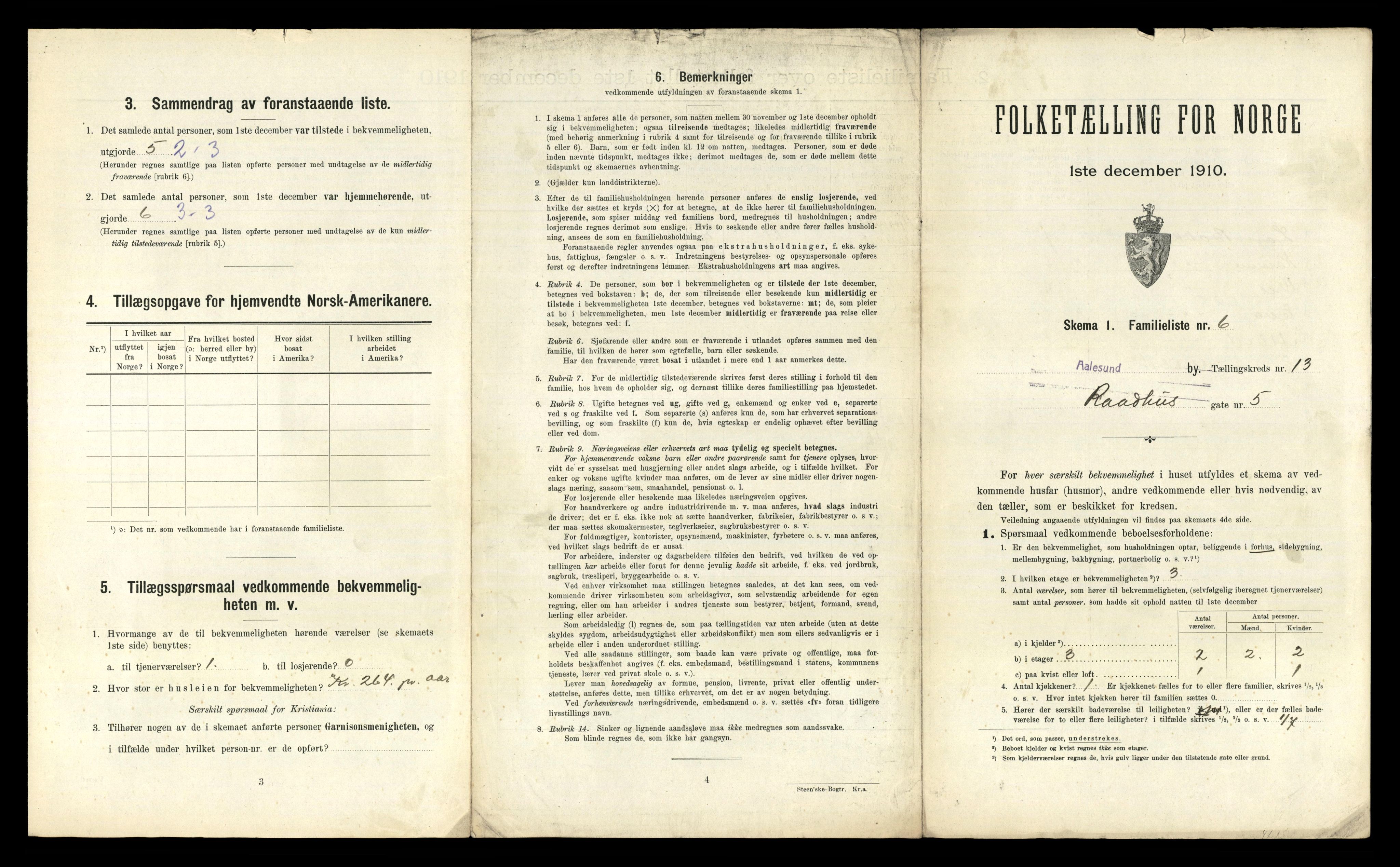 RA, 1910 census for Ålesund, 1910, p. 5205