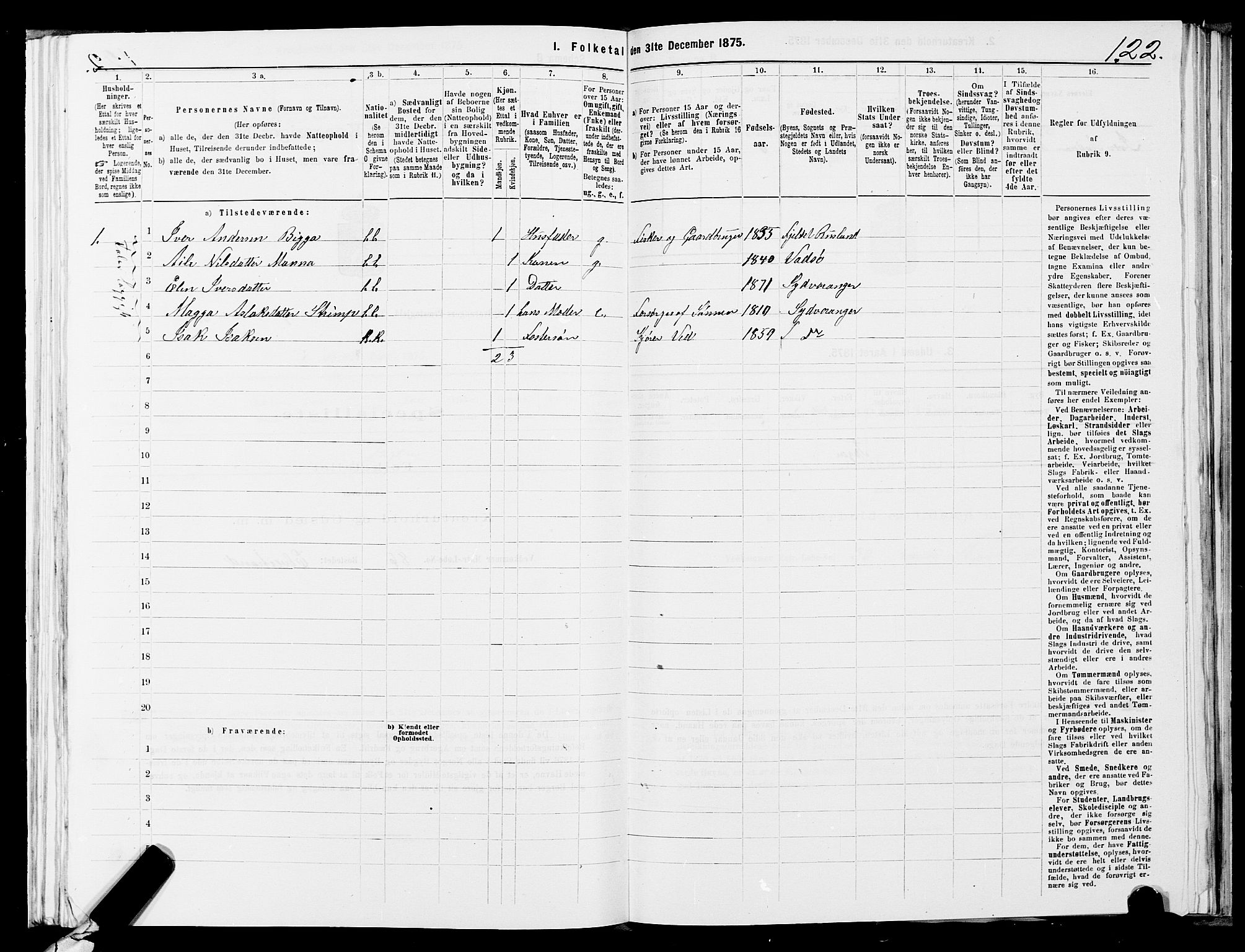 SATØ, 1875 census for 2030P Sør-Varanger, 1875, p. 2122