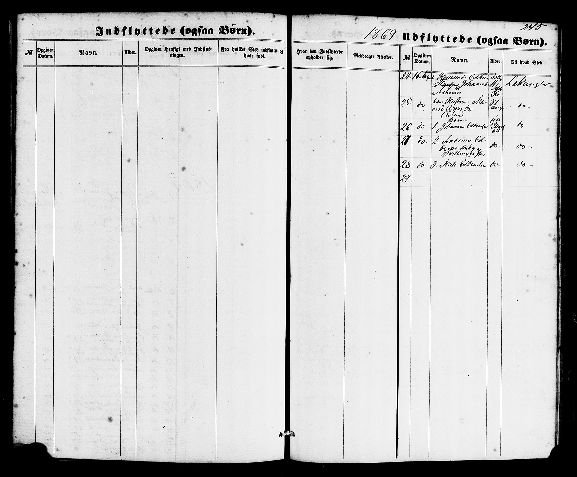 Gulen sokneprestembete, SAB/A-80201/H/Haa/Haac/L0001: Parish register (official) no. C 1, 1859-1881, p. 245