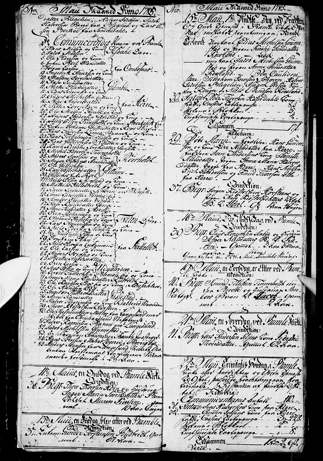 Bamble kirkebøker, AV/SAKO-A-253/G/Ga/L0001: Parish register (copy) no. I 1, 1785-1793