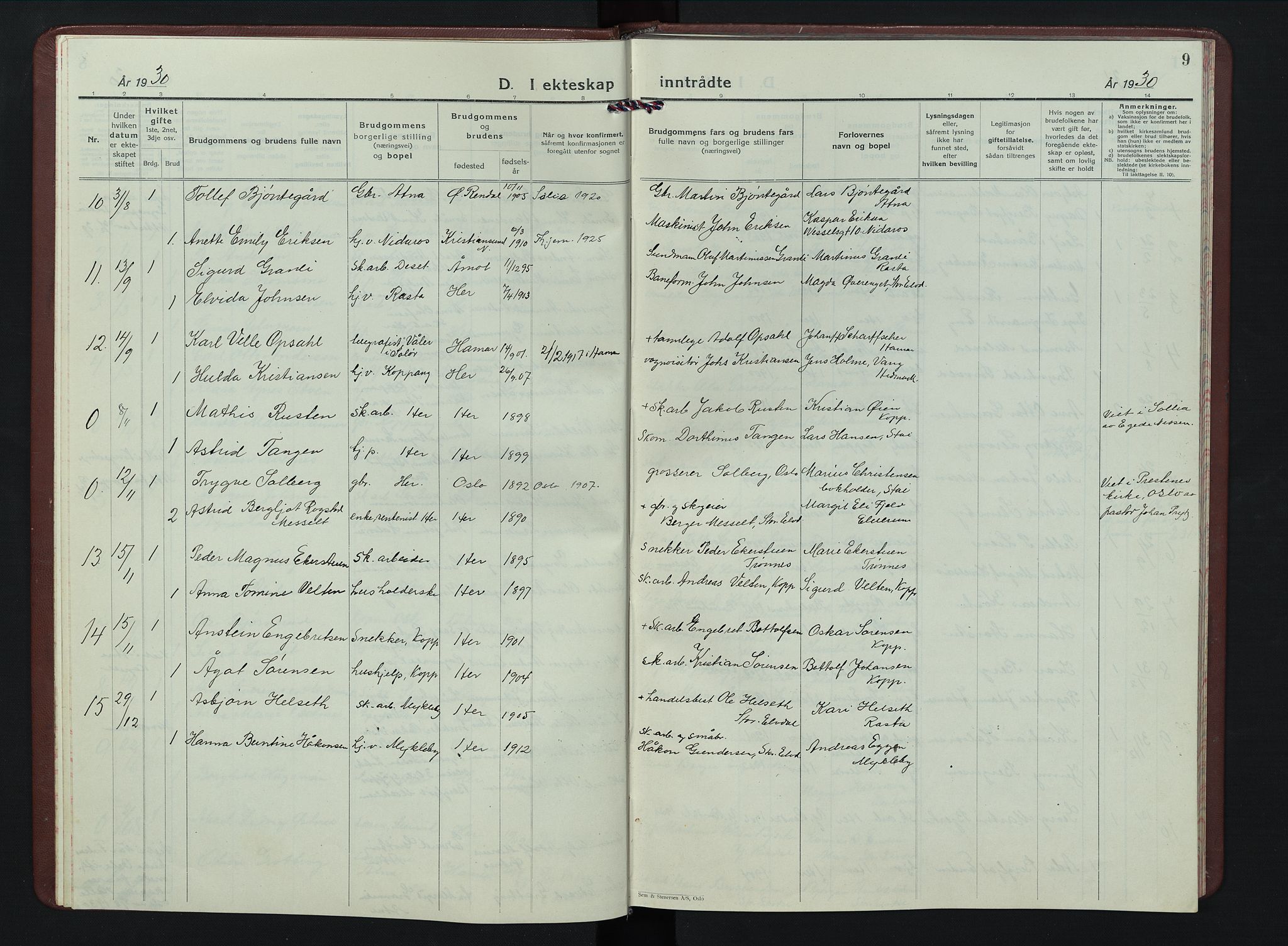 Stor-Elvdal prestekontor, AV/SAH-PREST-052/H/Ha/Hab/L0009: Parish register (copy) no. 9, 1927-1955, p. 9