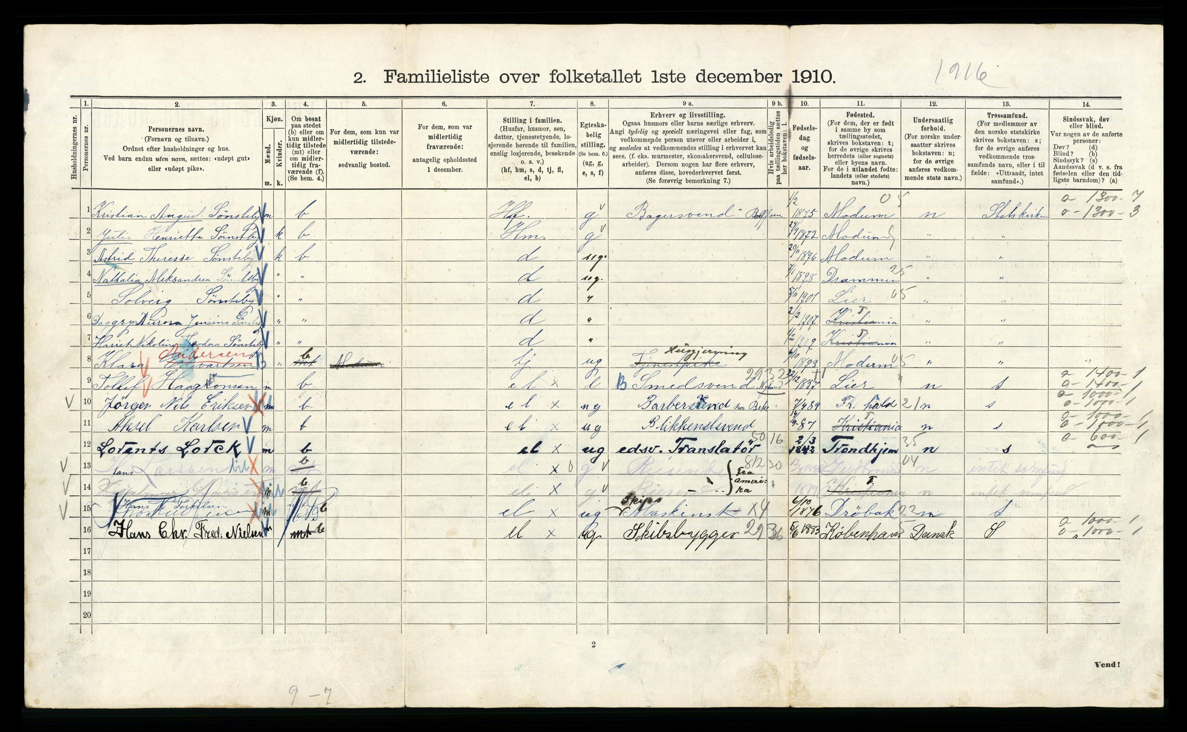 RA, 1910 census for Kristiania, 1910, p. 78490