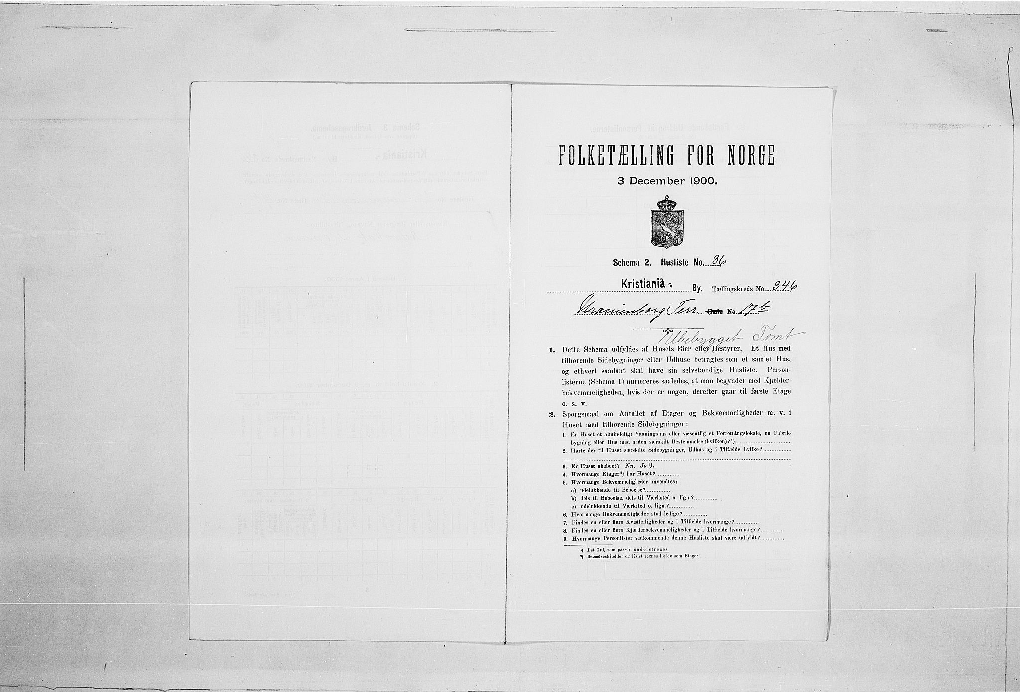 SAO, 1900 census for Kristiania, 1900, p. 108092