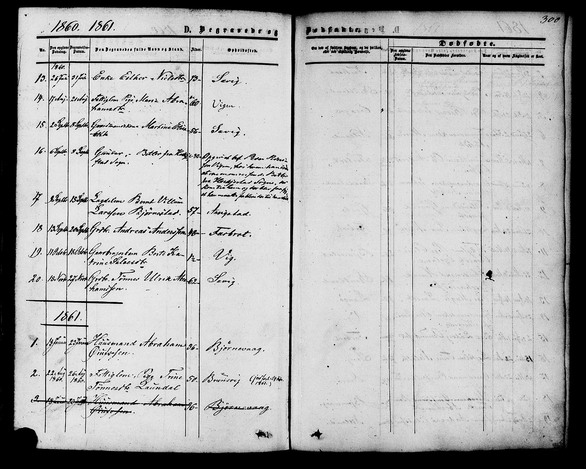 Herad sokneprestkontor, SAK/1111-0018/F/Fa/Fab/L0004: Parish register (official) no. A 4, 1853-1885, p. 300