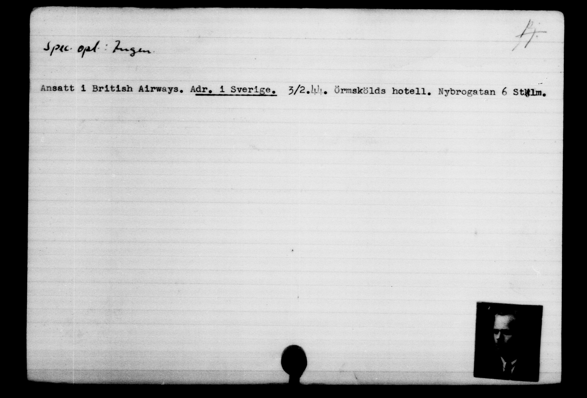 Utenriksstasjonene, Legasjonen i Stockholm, Flyktningkontoret, AV/RA-S-6753/V/Va/L0002: Kjesäterkartoteket, flyktninger med registreringsnr. 1001-2000, 1940-1945, p. 953