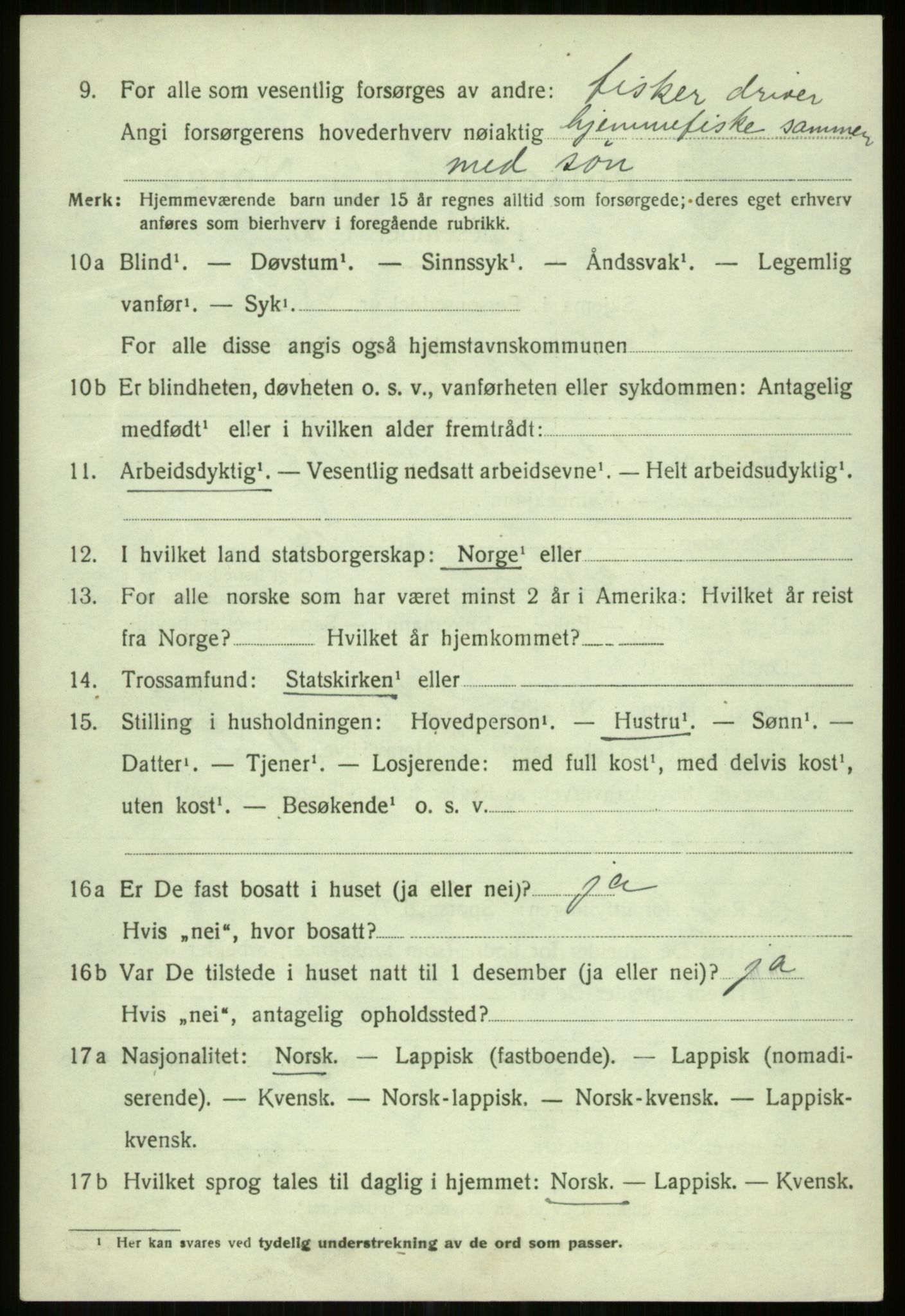 SATØ, 1920 census for Karlsøy, 1920, p. 5232