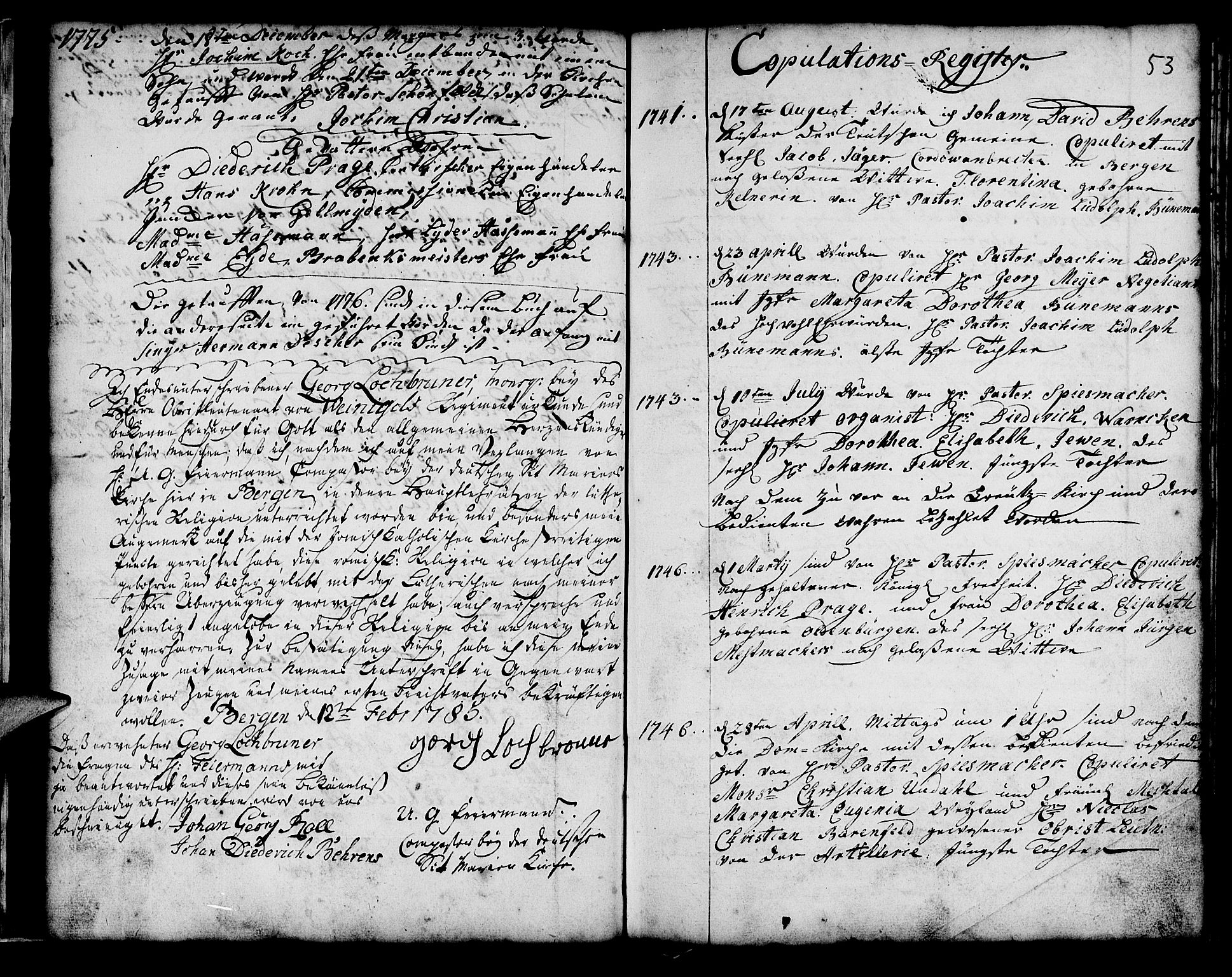 Mariakirken Sokneprestembete, SAB/A-76901/H/Haa/L0001: Parish register (official) no. A 1, 1740-1784, p. 53
