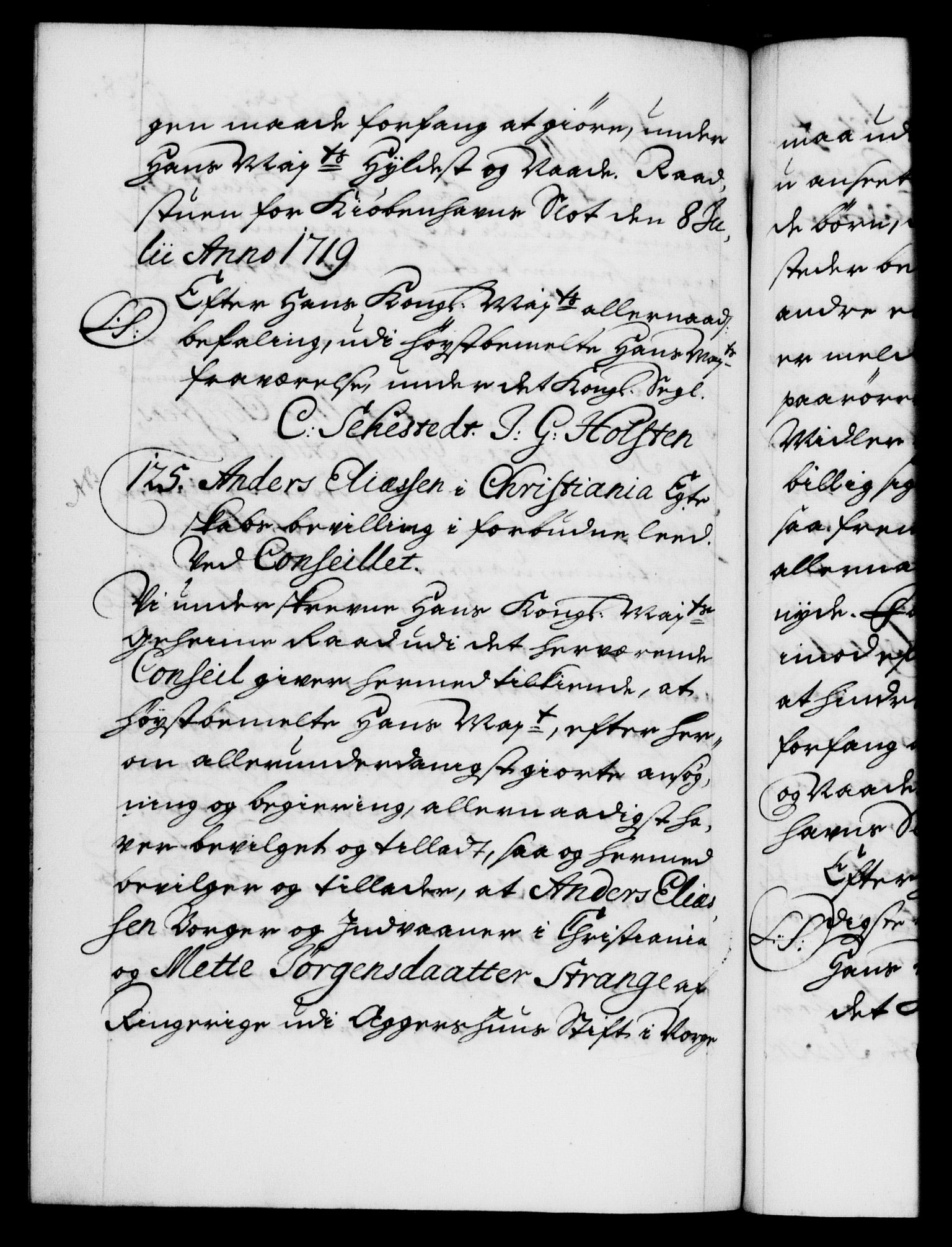 Danske Kanselli 1572-1799, AV/RA-EA-3023/F/Fc/Fca/Fcaa/L0022: Norske registre, 1716-1719, p. 528b