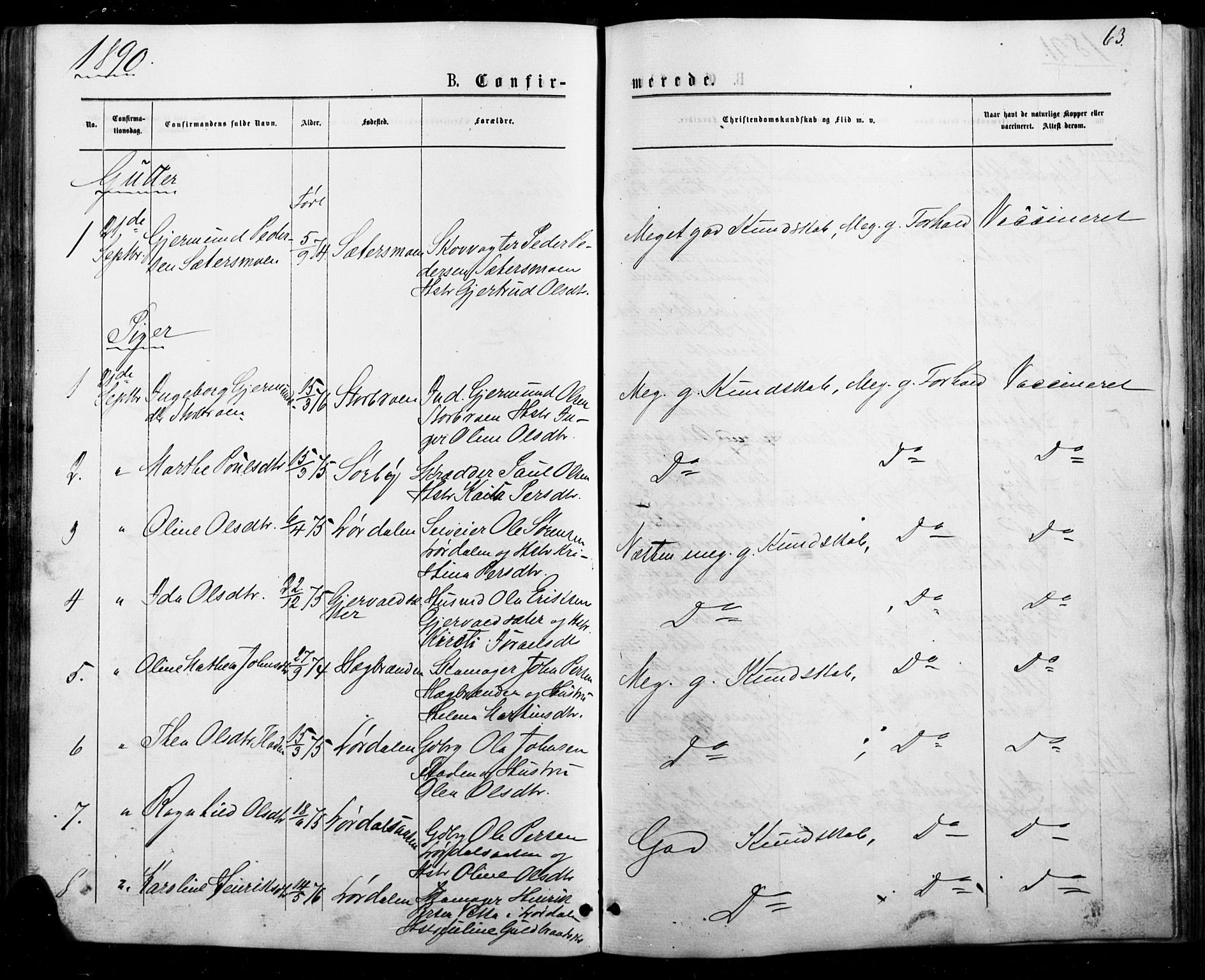 Trysil prestekontor, AV/SAH-PREST-046/H/Ha/Haa/L0010: Parish register (official) no. 10, 1872-1895, p. 63