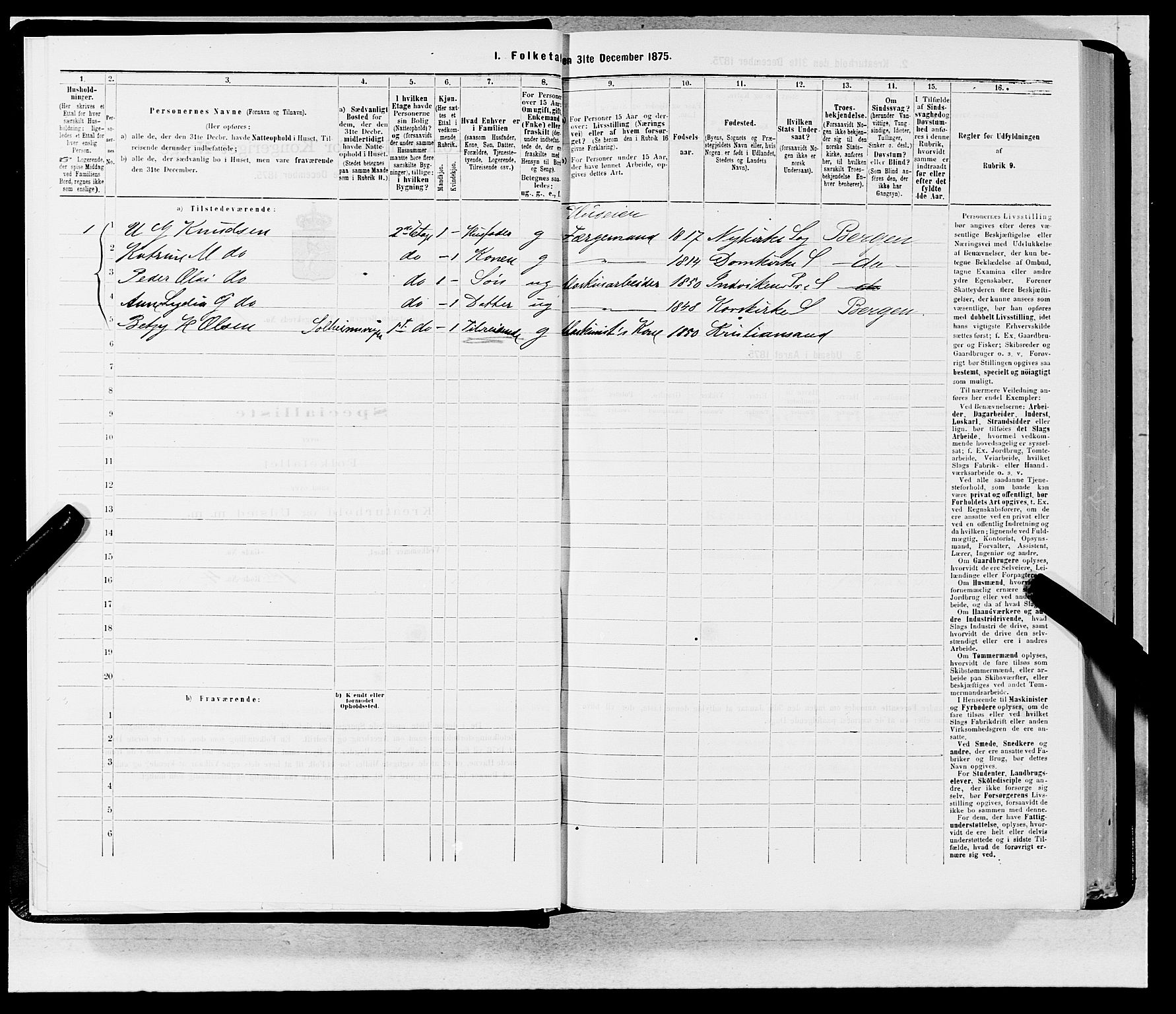 SAB, 1875 census for 1301 Bergen, 1875, p. 12