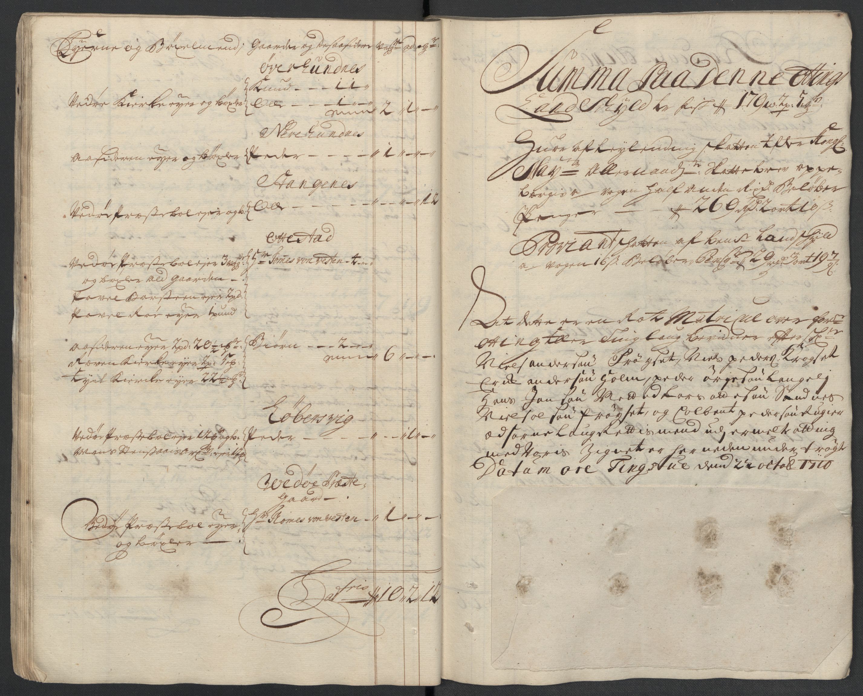 Rentekammeret inntil 1814, Reviderte regnskaper, Fogderegnskap, RA/EA-4092/R55/L3659: Fogderegnskap Romsdal, 1709-1710, p. 300