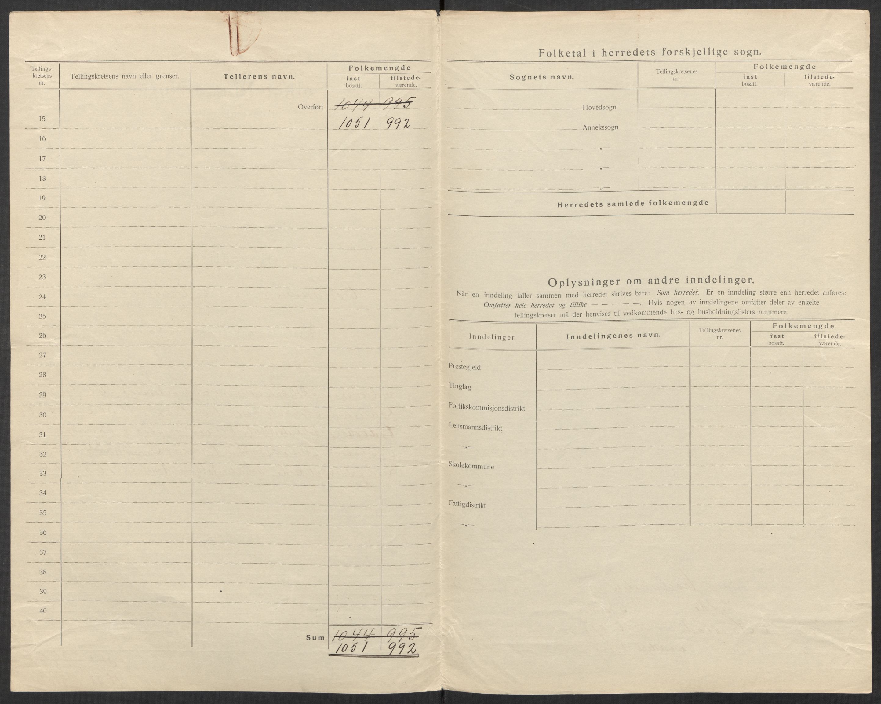 SAT, 1920 census for Hølonda, 1920, p. 4