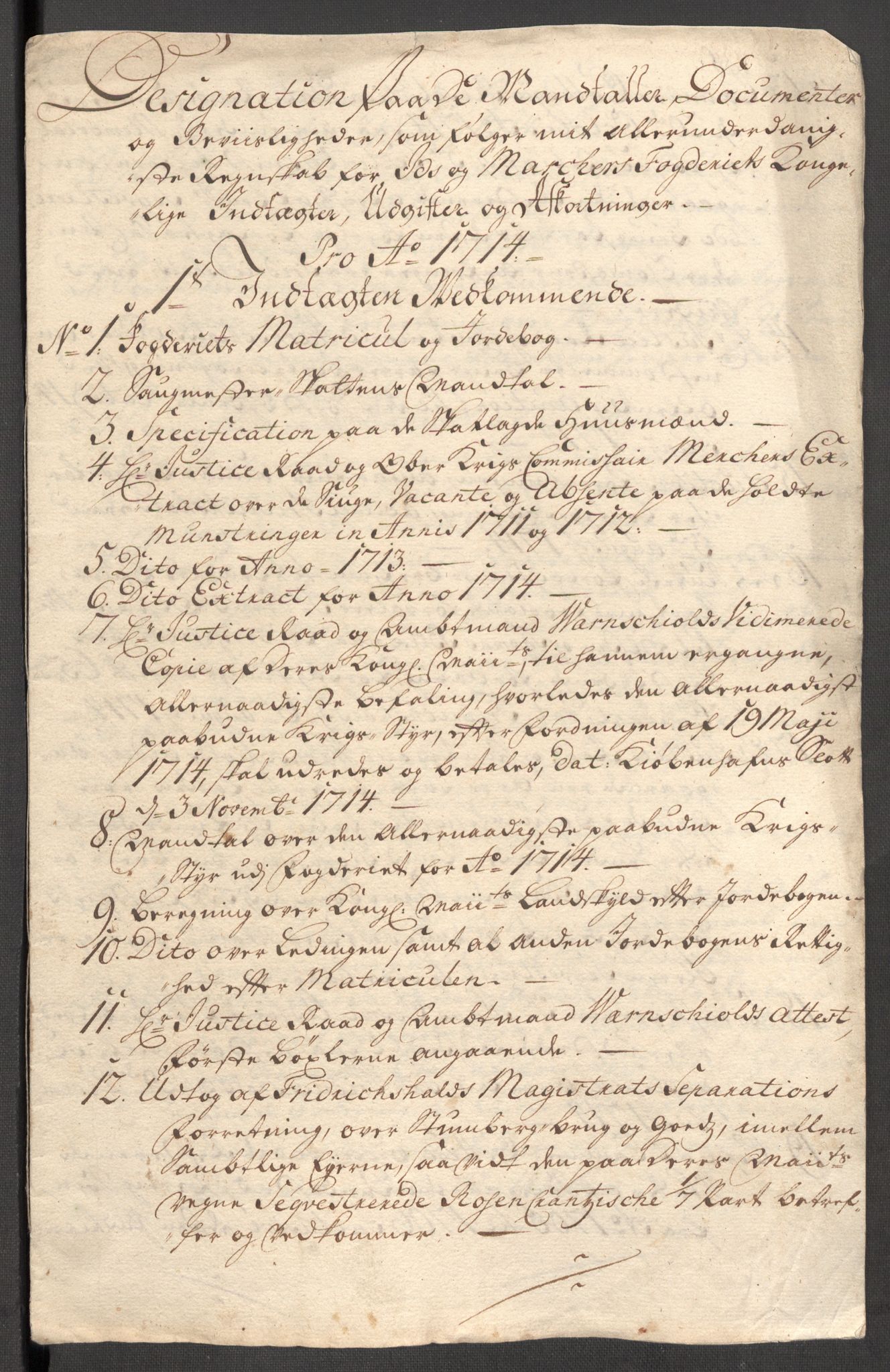 Rentekammeret inntil 1814, Reviderte regnskaper, Fogderegnskap, AV/RA-EA-4092/R01/L0022: Fogderegnskap Idd og Marker, 1713-1714, p. 290