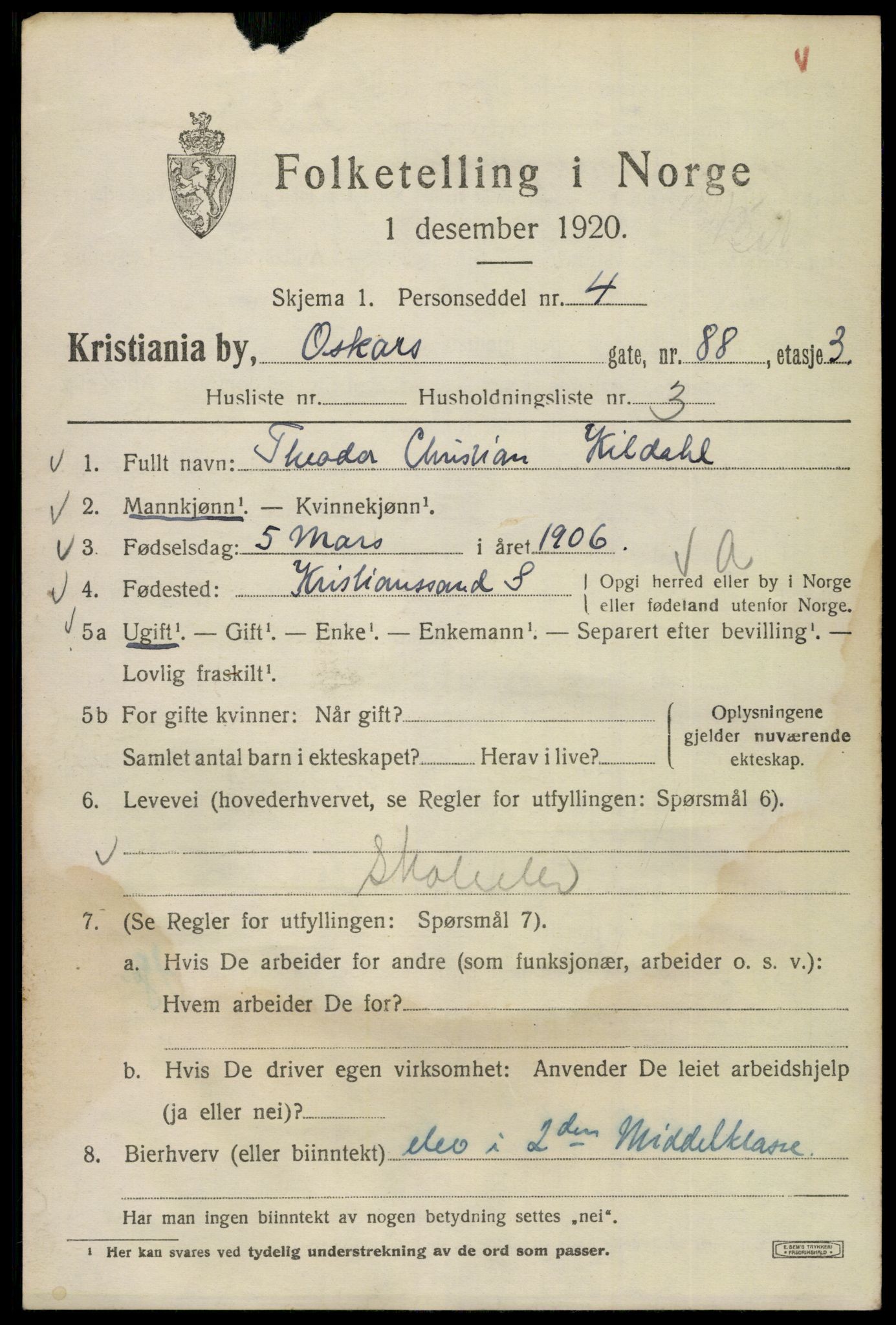 SAO, 1920 census for Kristiania, 1920, p. 439175