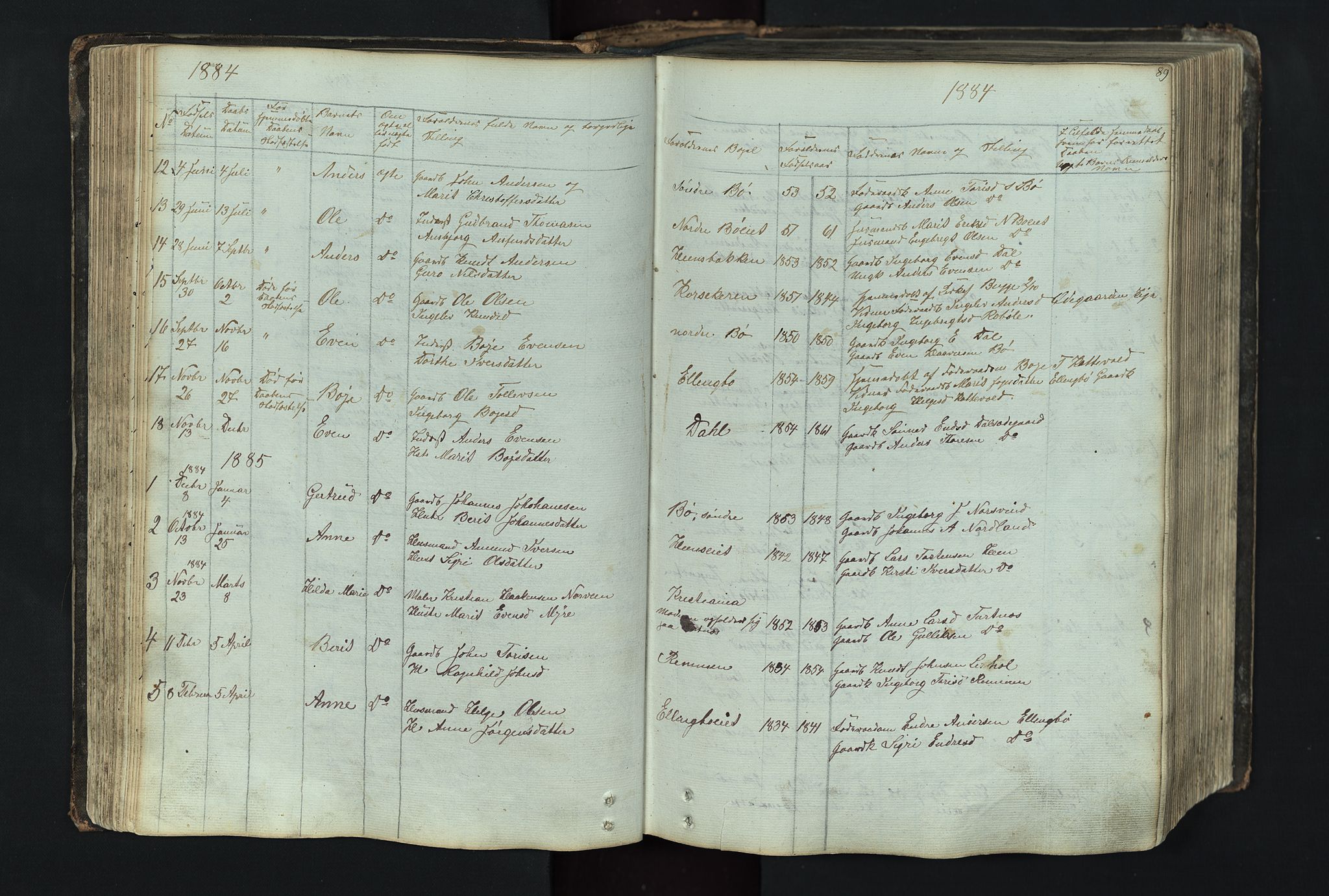 Vang prestekontor, Valdres, SAH/PREST-140/H/Hb/L0004: Parish register (copy) no. 4, 1835-1892, p. 89