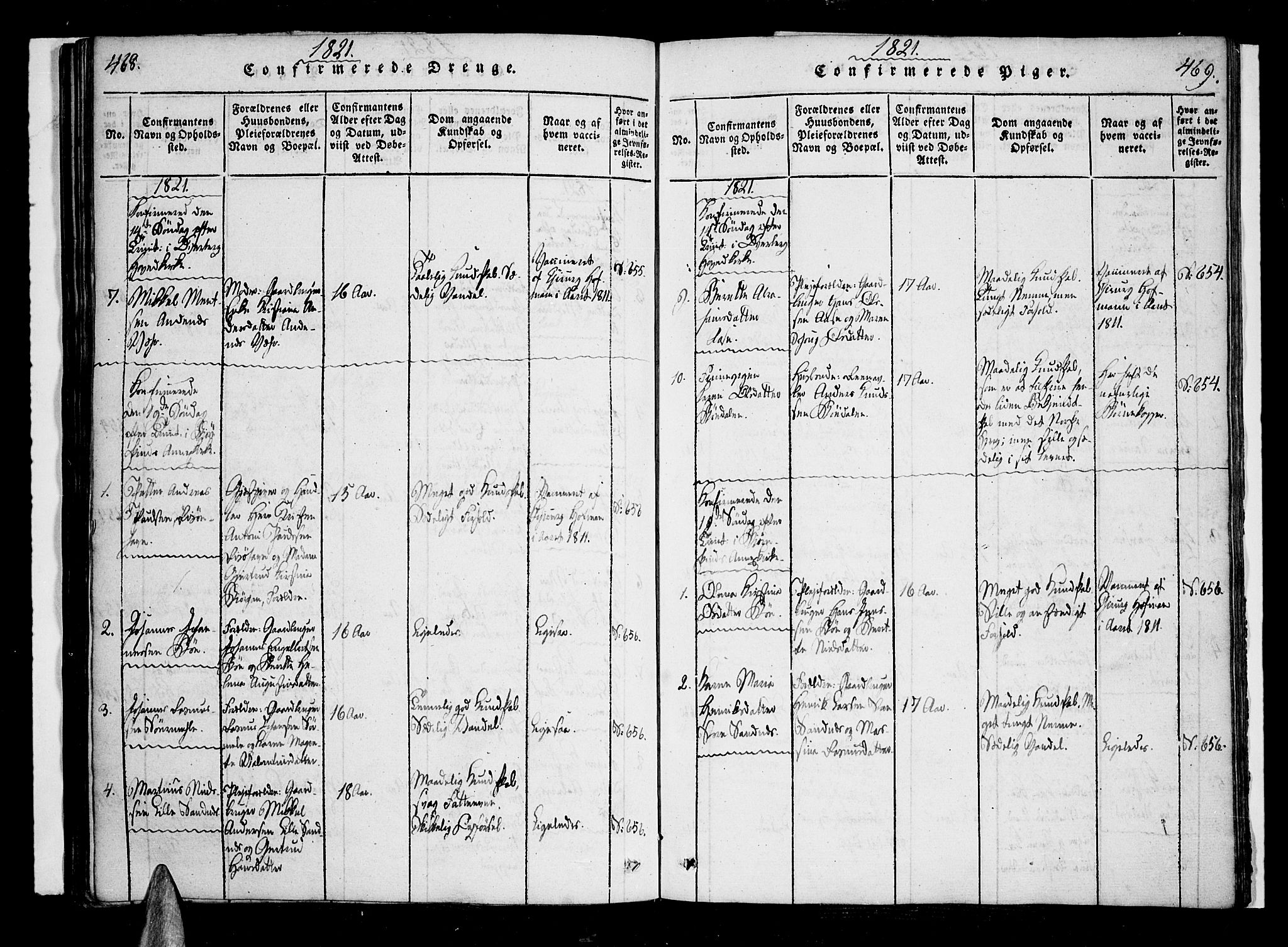 Ministerialprotokoller, klokkerbøker og fødselsregistre - Nordland, SAT/A-1459/897/L1395: Parish register (official) no. 897A03, 1820-1841, p. 468-469