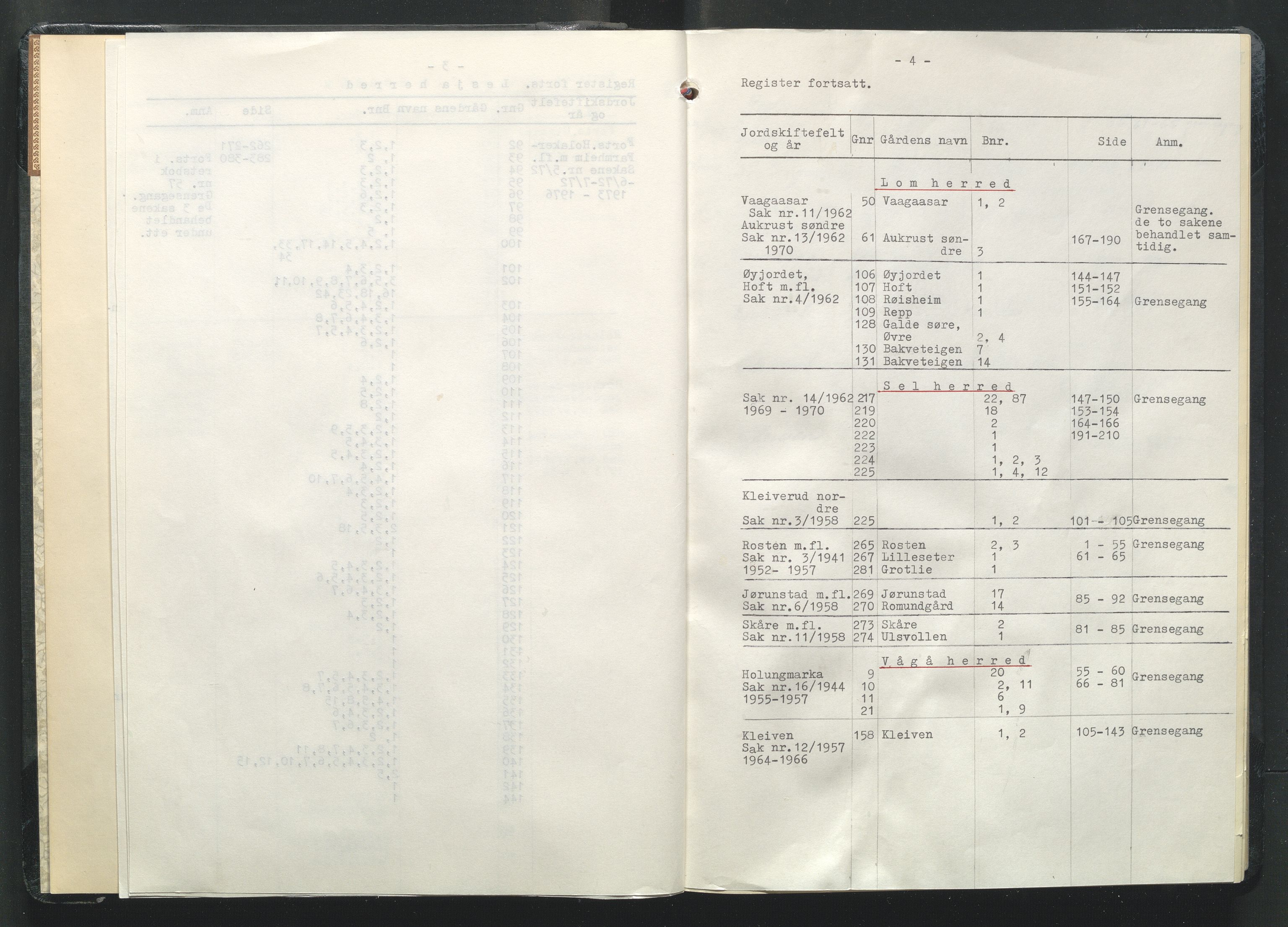 Nord-Gudbrandsdal jordskifterett, AV/SAH-JORDSKIFTEO-005/G/Ga/L0002/0002: Rettsbøker / Rettsbok - protokoll nr. 43, 1952-1975