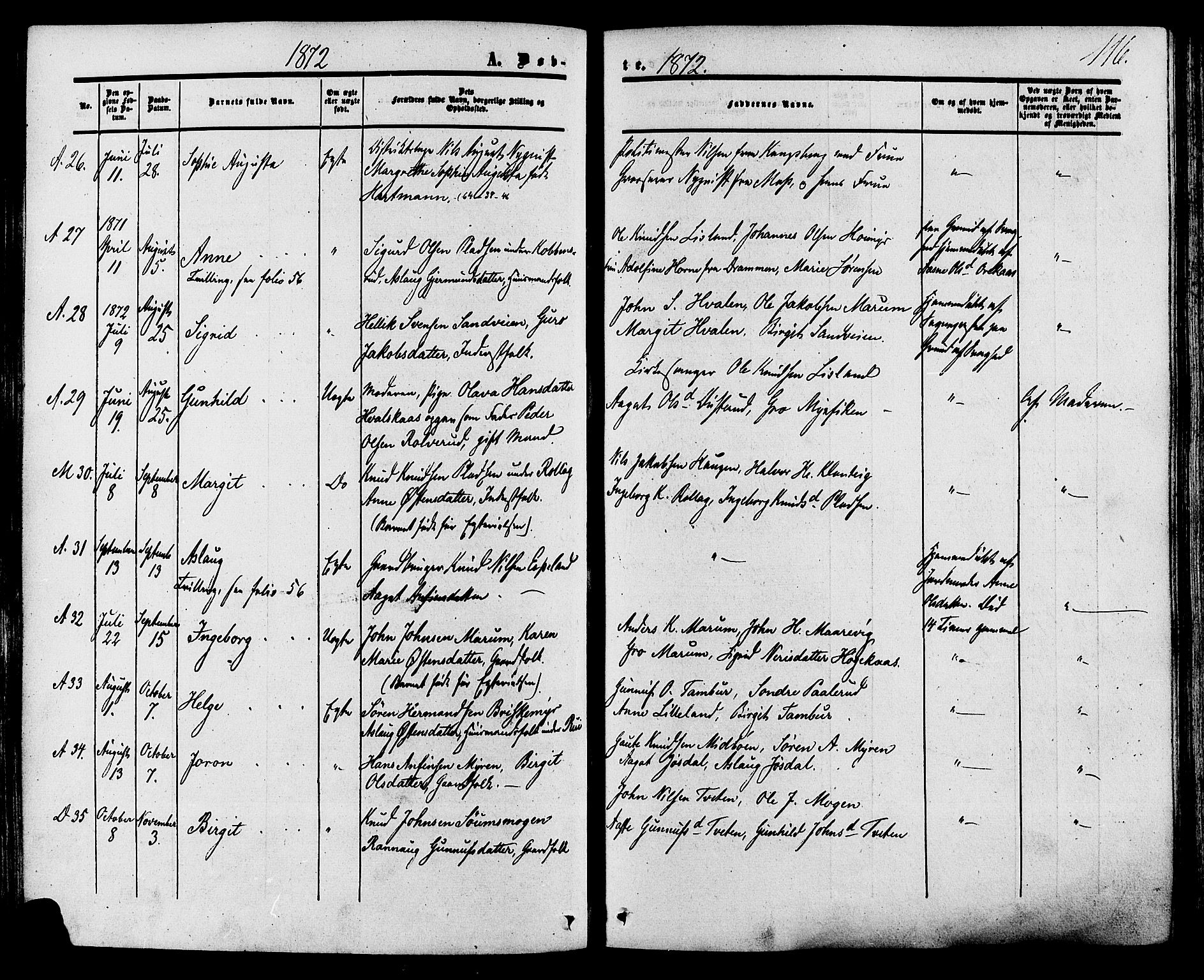 Tinn kirkebøker, SAKO/A-308/F/Fa/L0006: Parish register (official) no. I 6, 1857-1878, p. 116