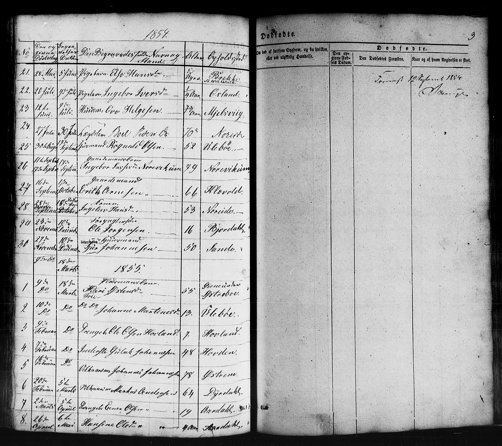 Lavik sokneprestembete, AV/SAB-A-80901: Parish register (copy) no. B 1, 1854-1881, p. 3