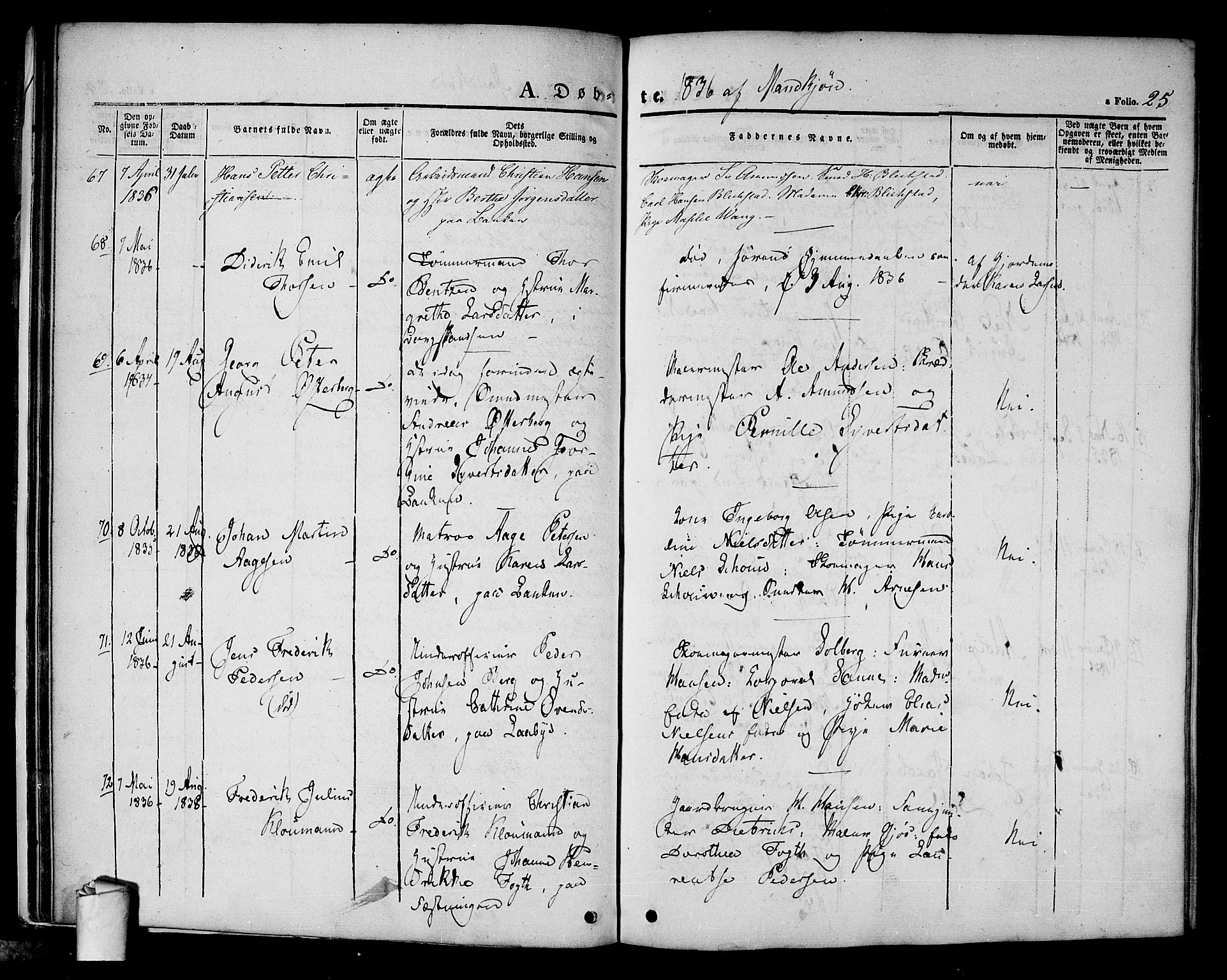 Halden prestekontor Kirkebøker, AV/SAO-A-10909/F/Fa/L0005: Parish register (official) no. I 5, 1834-1845, p. 25