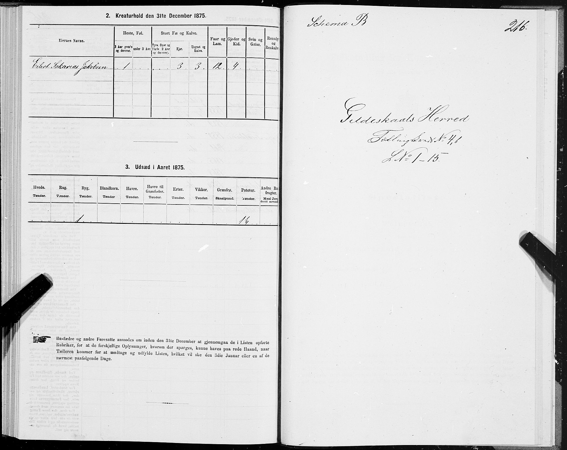 SAT, 1875 census for 1838P Gildeskål, 1875, p. 2216