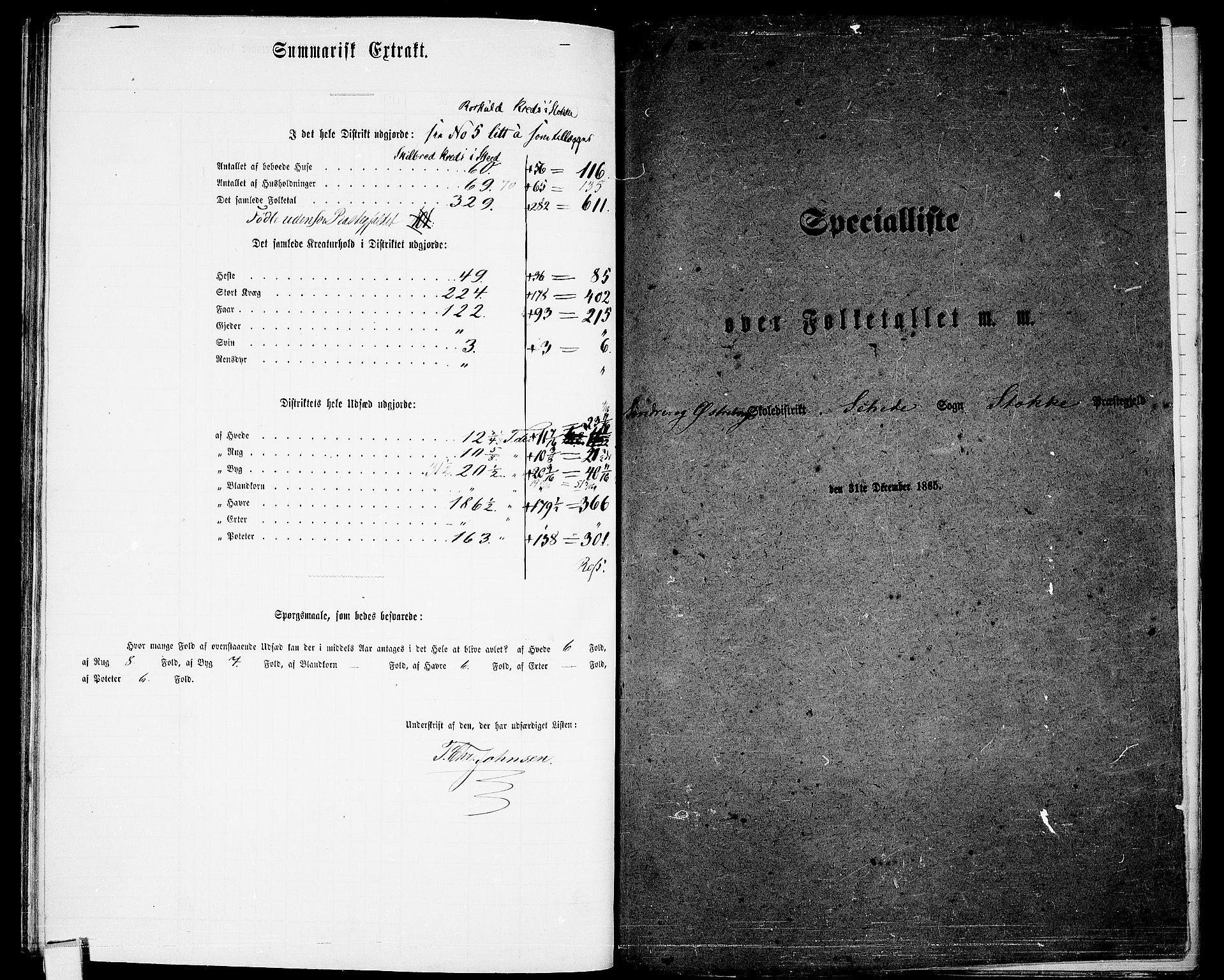 RA, 1865 census for Stokke, 1865, p. 128