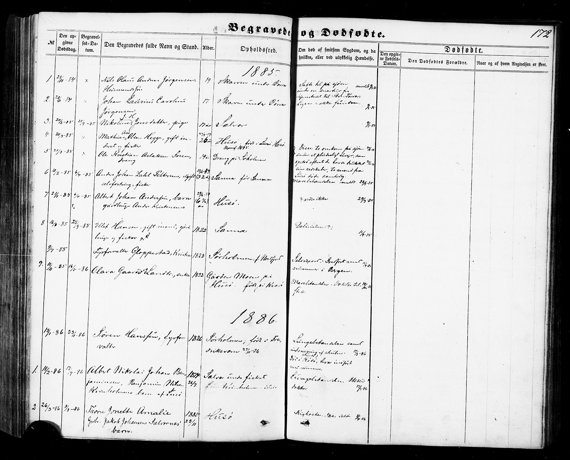 Ministerialprotokoller, klokkerbøker og fødselsregistre - Nordland, SAT/A-1459/840/L0579: Parish register (official) no. 840A01, 1863-1887, p. 172
