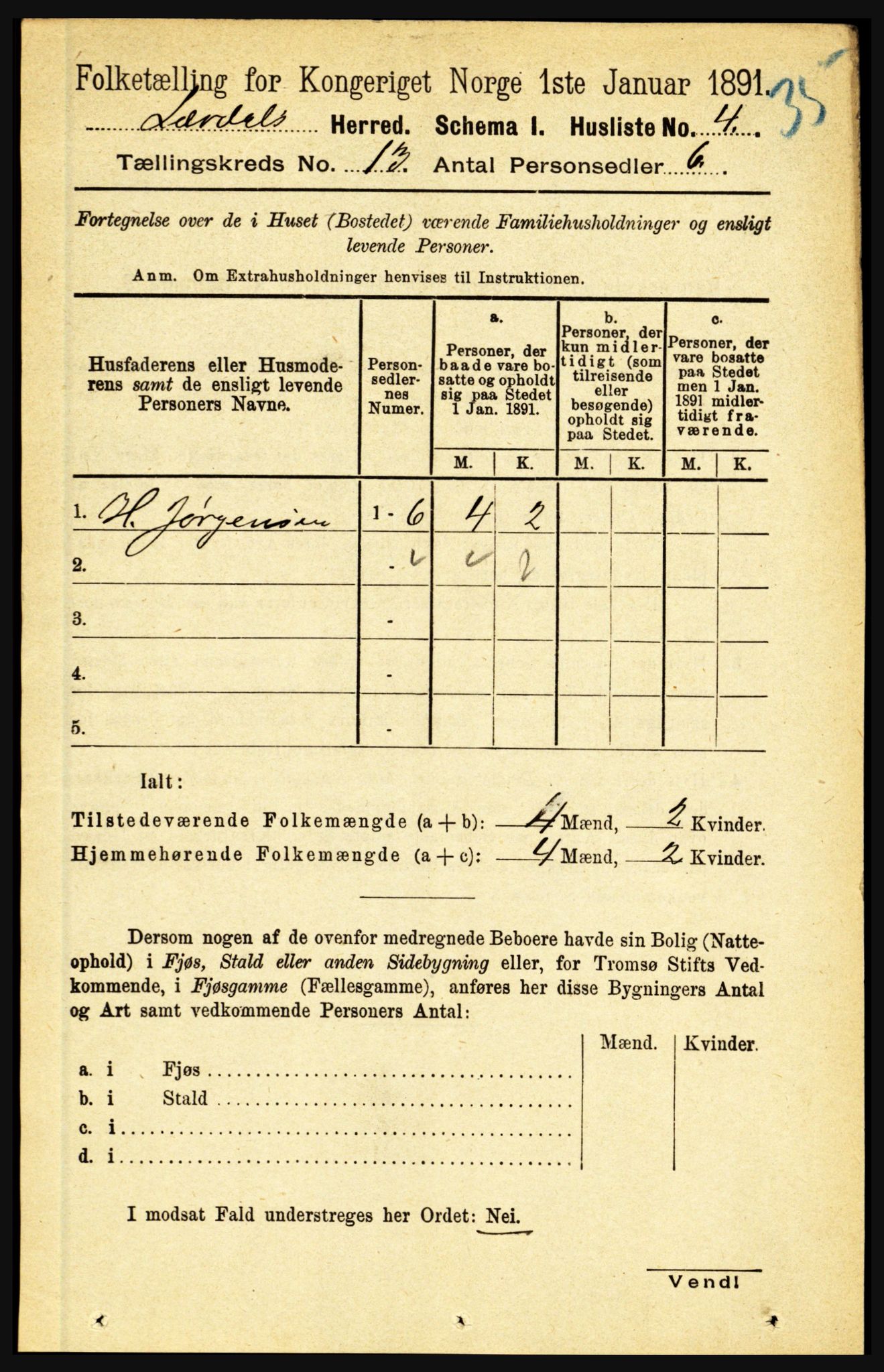 RA, 1891 census for 1422 Lærdal, 1891, p. 2736