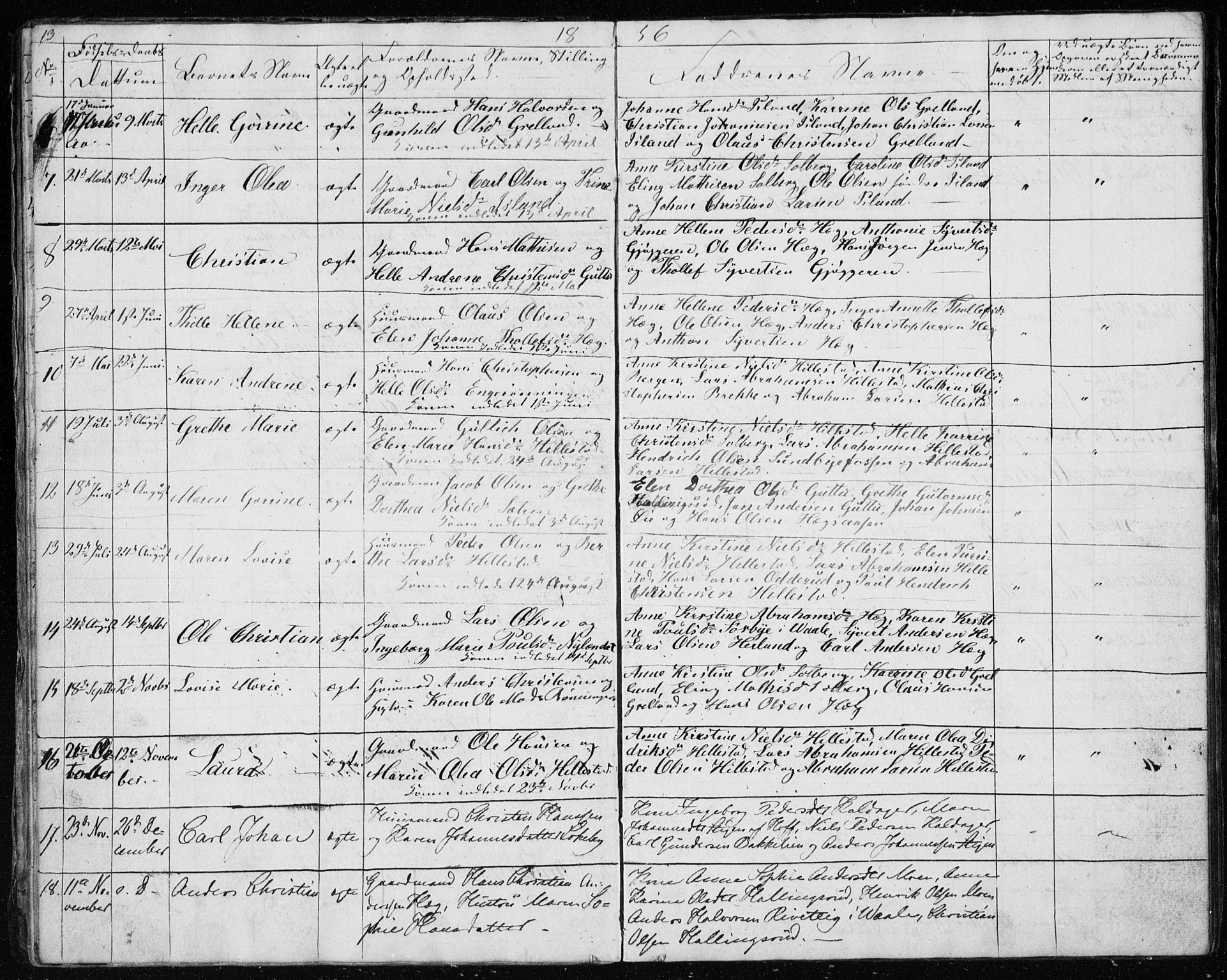 Botne kirkebøker, SAKO/A-340/G/Gb/L0001: Parish register (copy) no. II 1, 1848-1860, p. 13