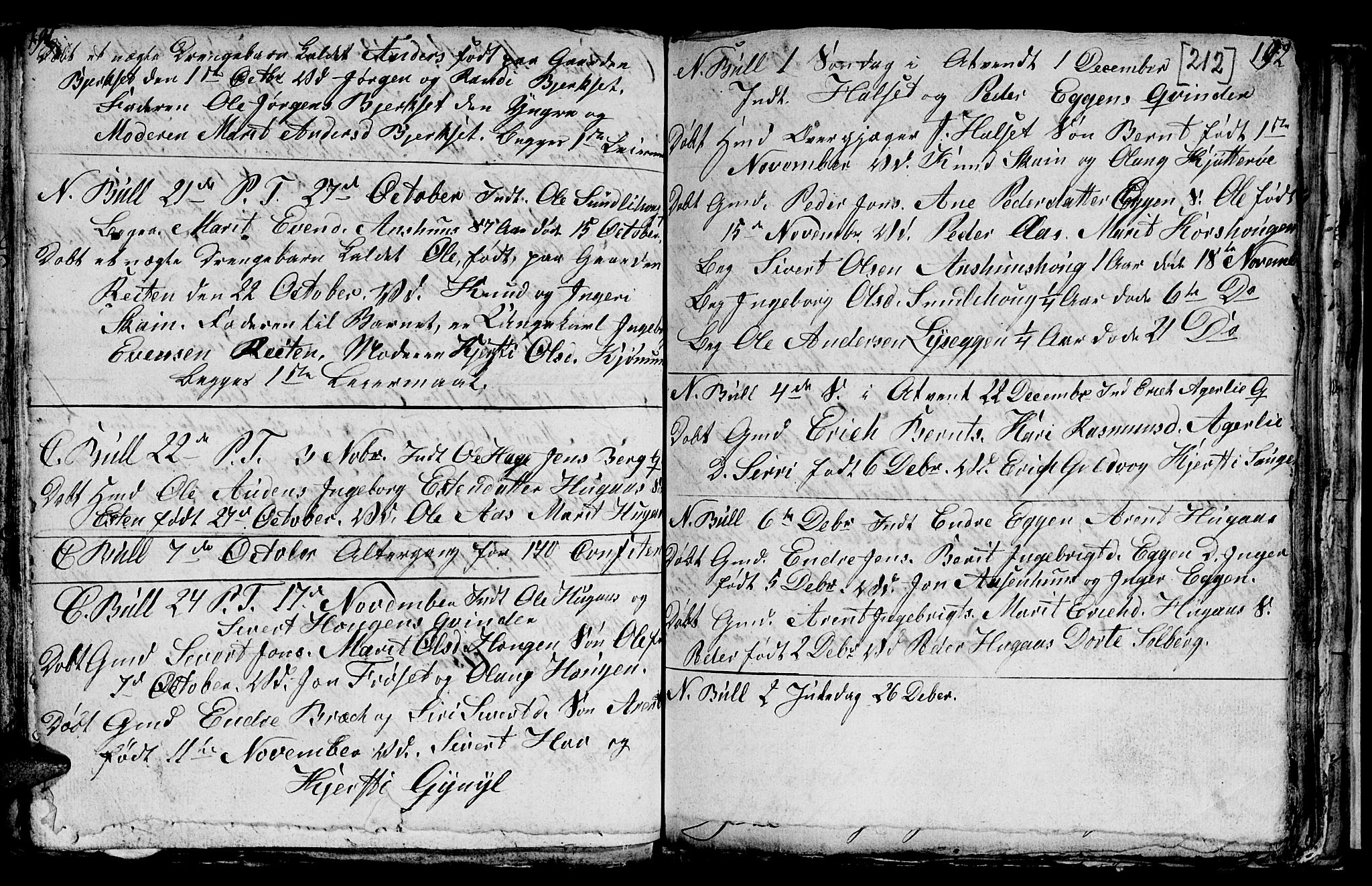 Ministerialprotokoller, klokkerbøker og fødselsregistre - Sør-Trøndelag, SAT/A-1456/689/L1042: Parish register (copy) no. 689C01, 1812-1841, p. 211-212